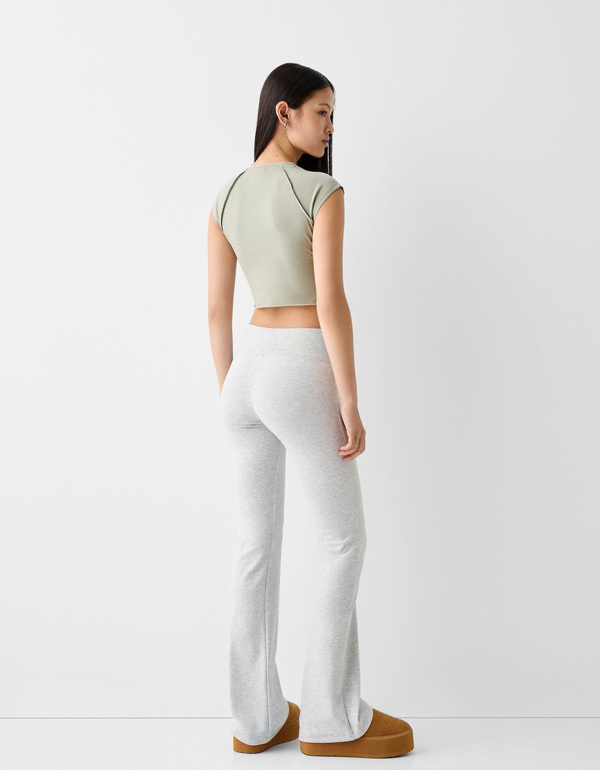 Kısa reglan kollu desenli t-shirt-Yeşil-1