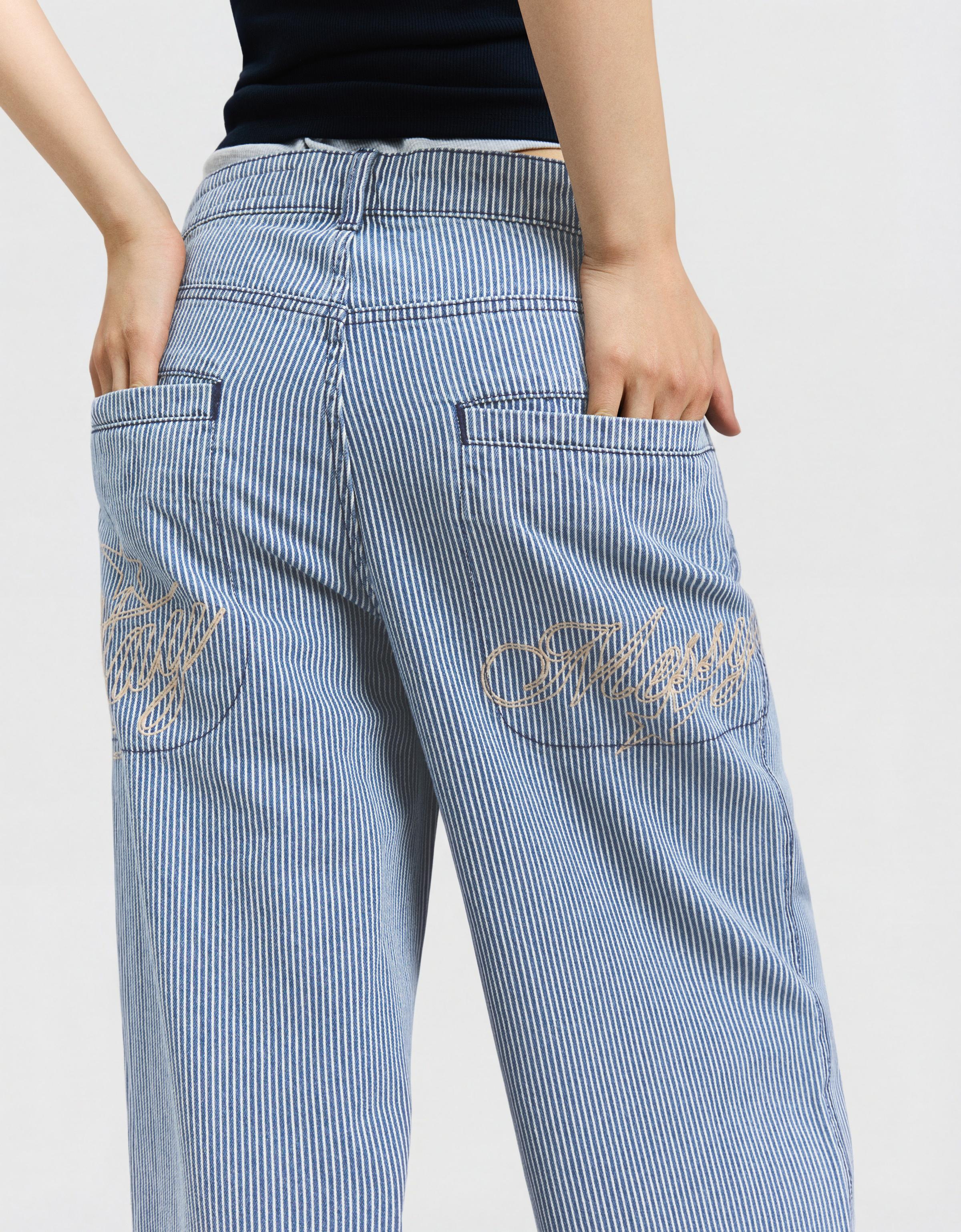 Düşük bel çizgili süper geniş paça jean - Görsel 34