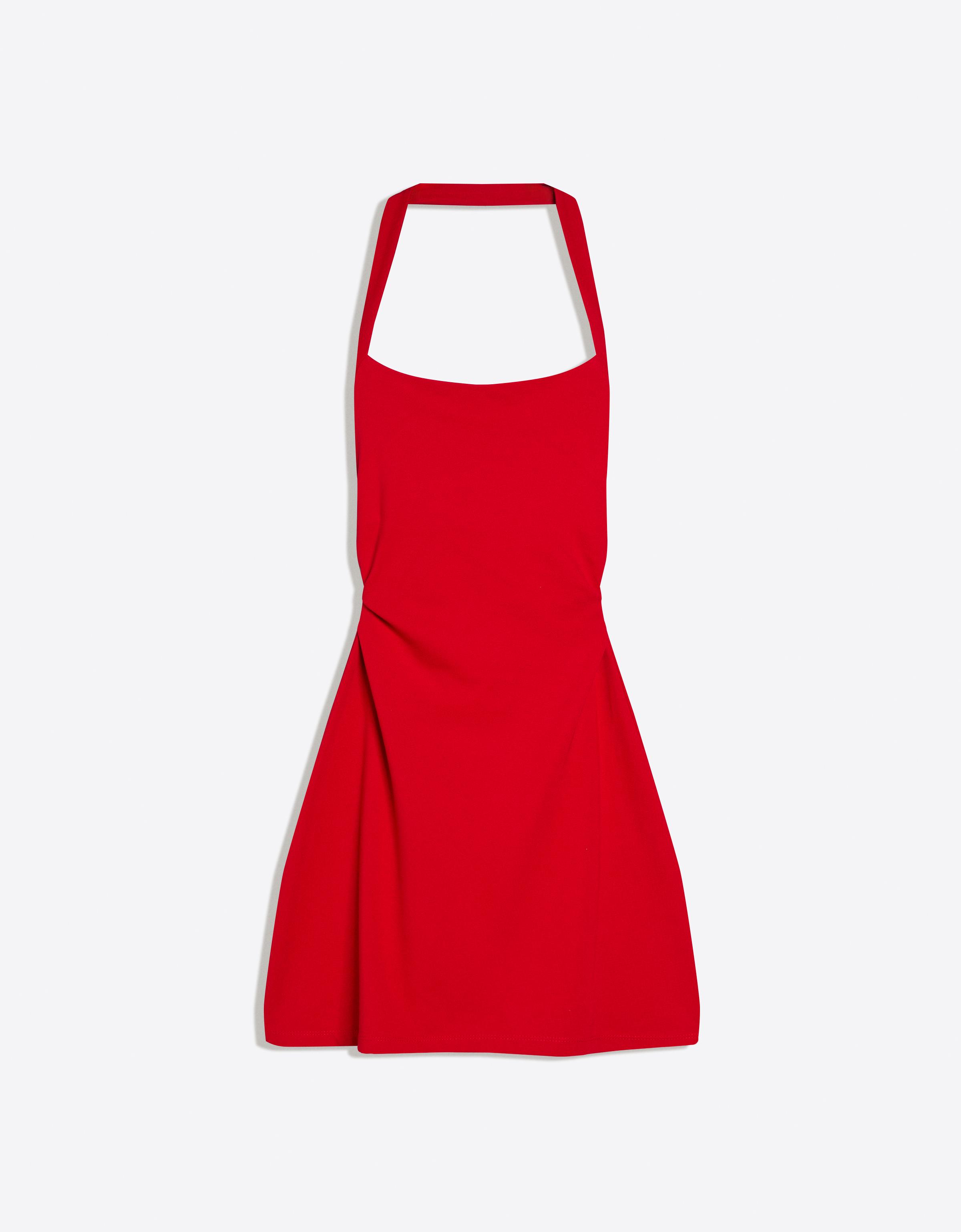 Halter yaka mini elbise - Görsel 8