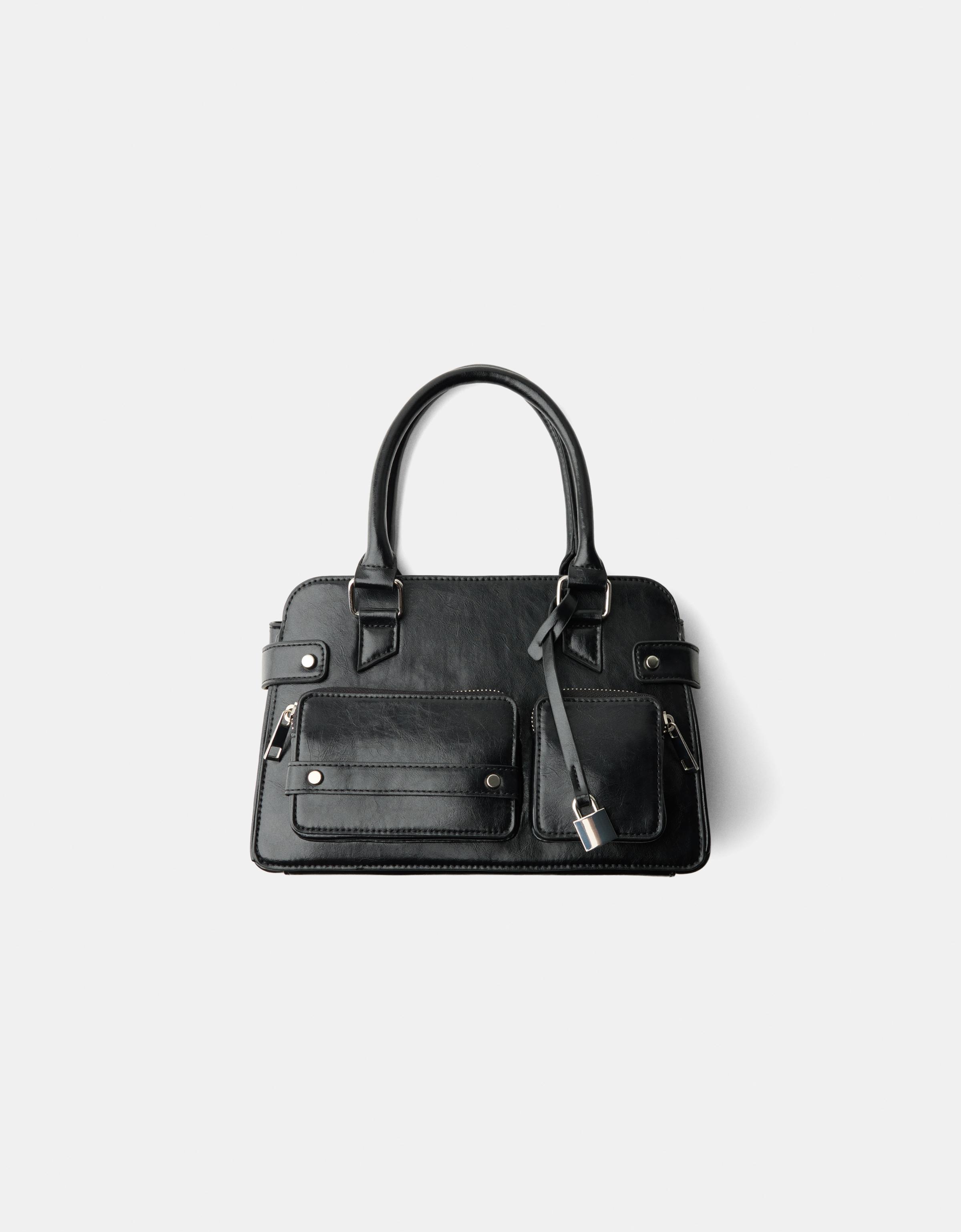 Bershka Shopper-Tasche Mit Mehreren Taschen Damen Schwarz