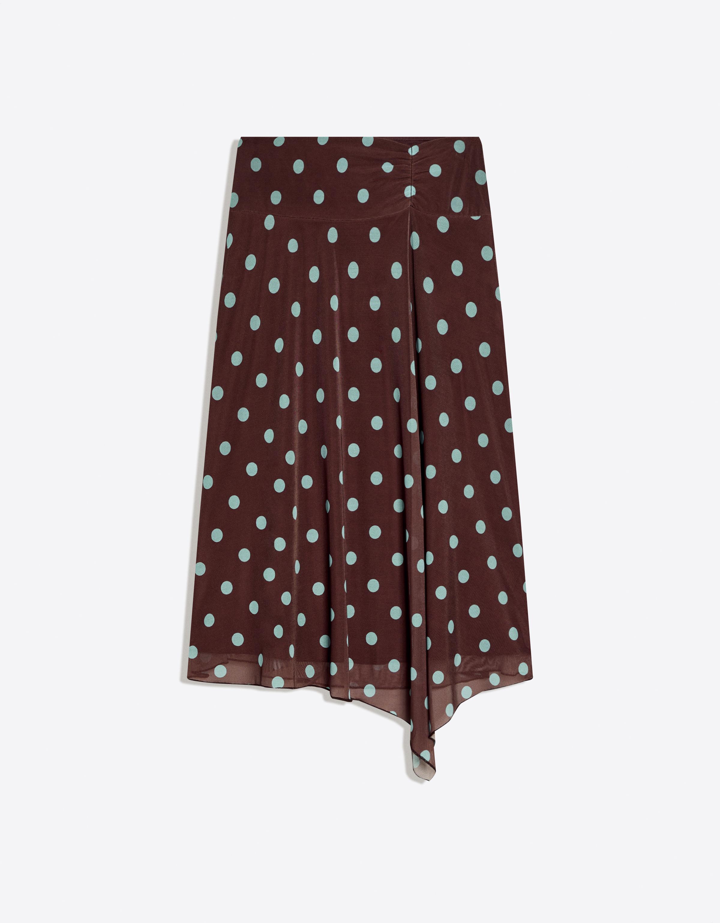 Asimetrik puantiye midi etek - Görsel 3