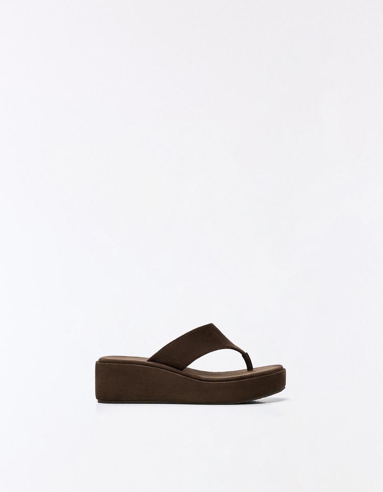 Thong flatform sandals — Brown