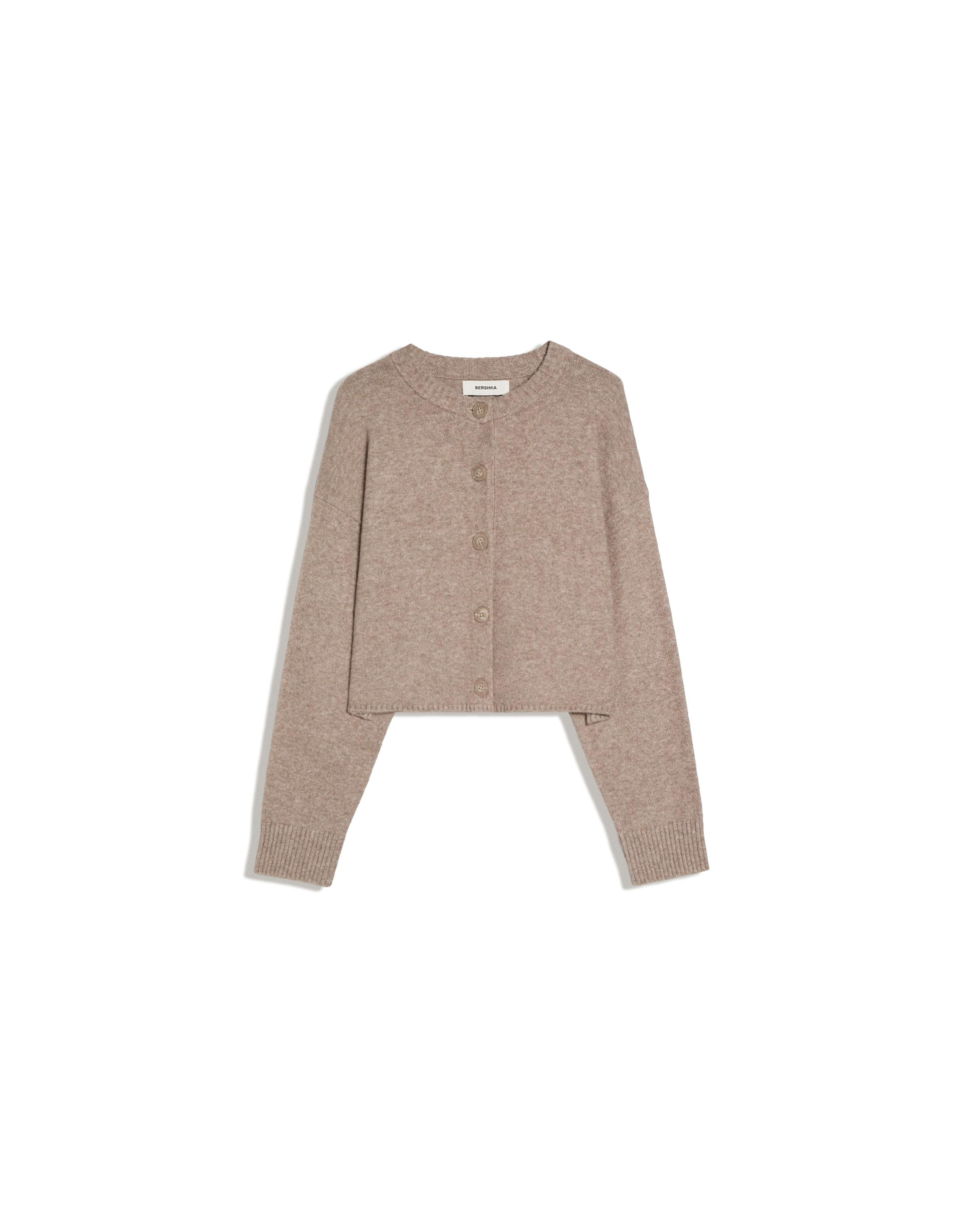 Soft touch round neck jacket — Grey