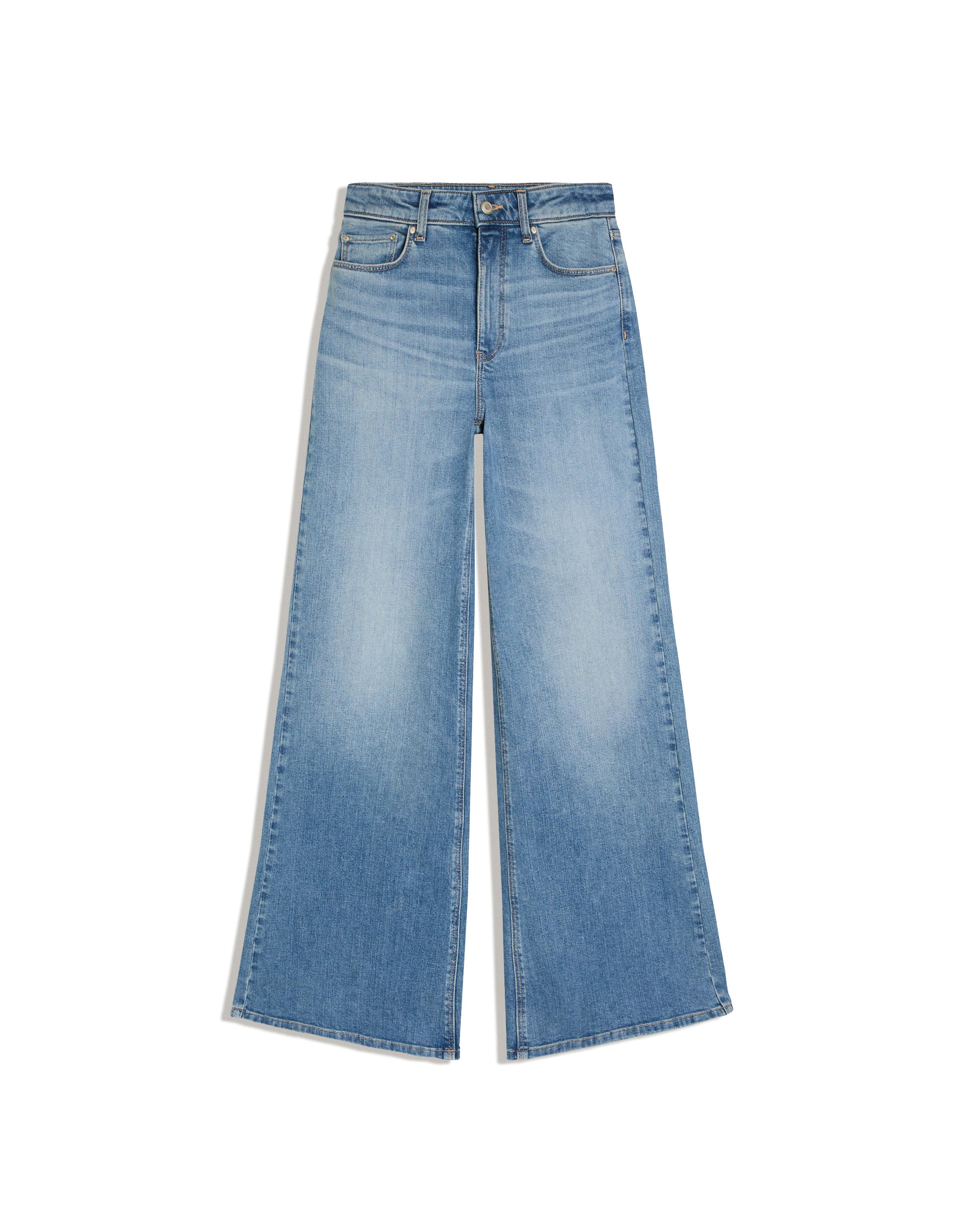 High-waist wide-leg jeans — Light blue