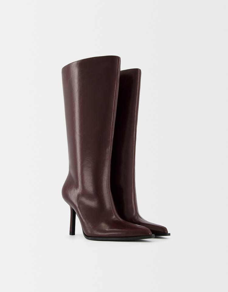 Wide-calf high-heel boots
