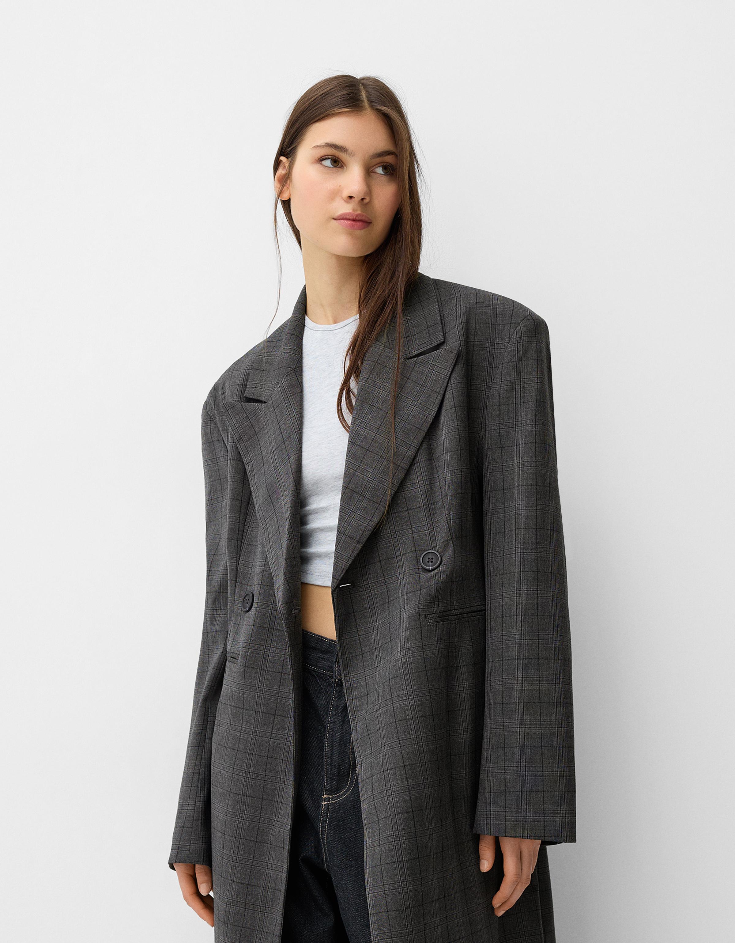 Long oversize coat Women Bershka