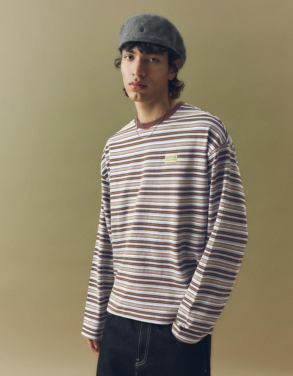 T-shirt à manches longues imprimé rétro