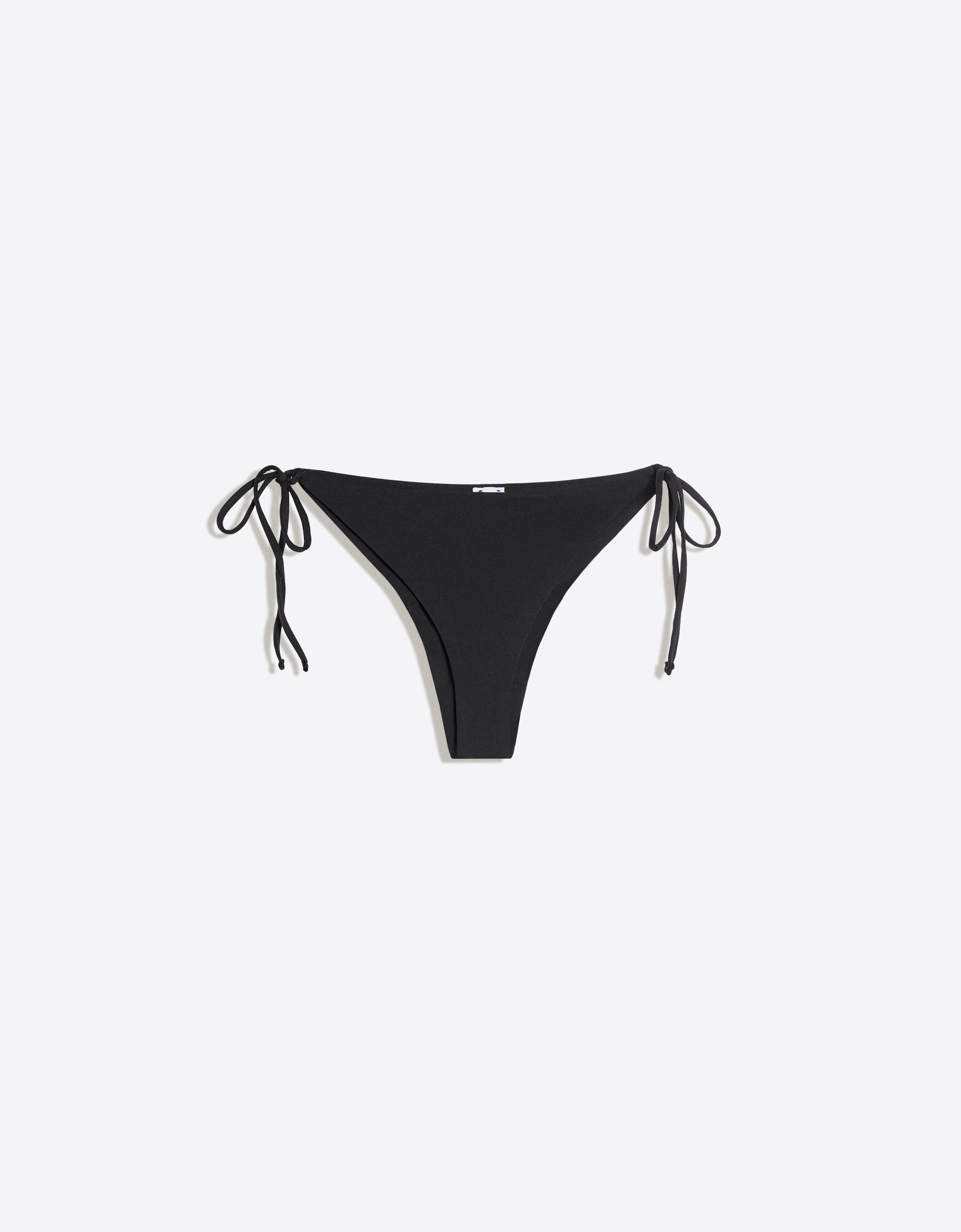 Tie bikini bottoms — Black