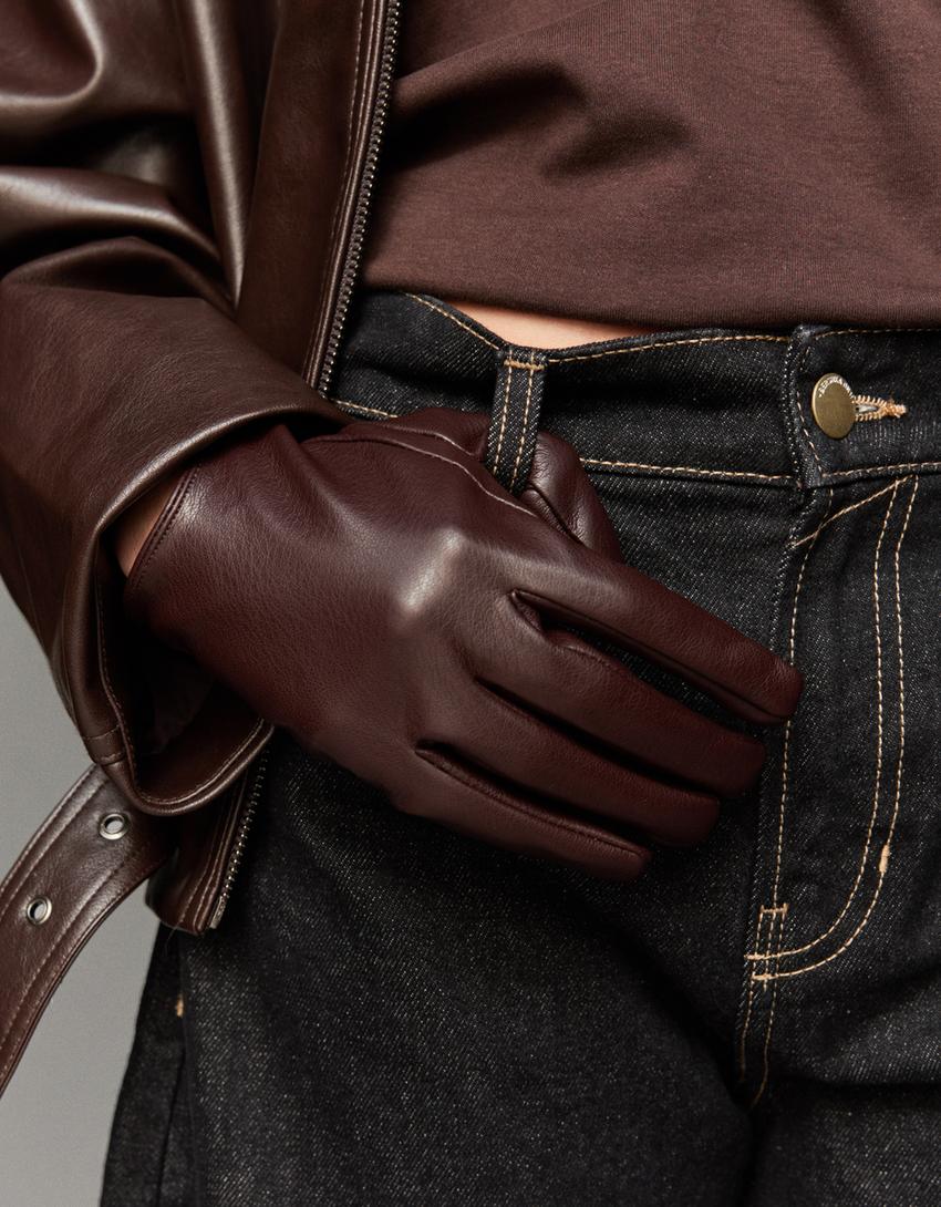 Luvas de polipele-Marrom