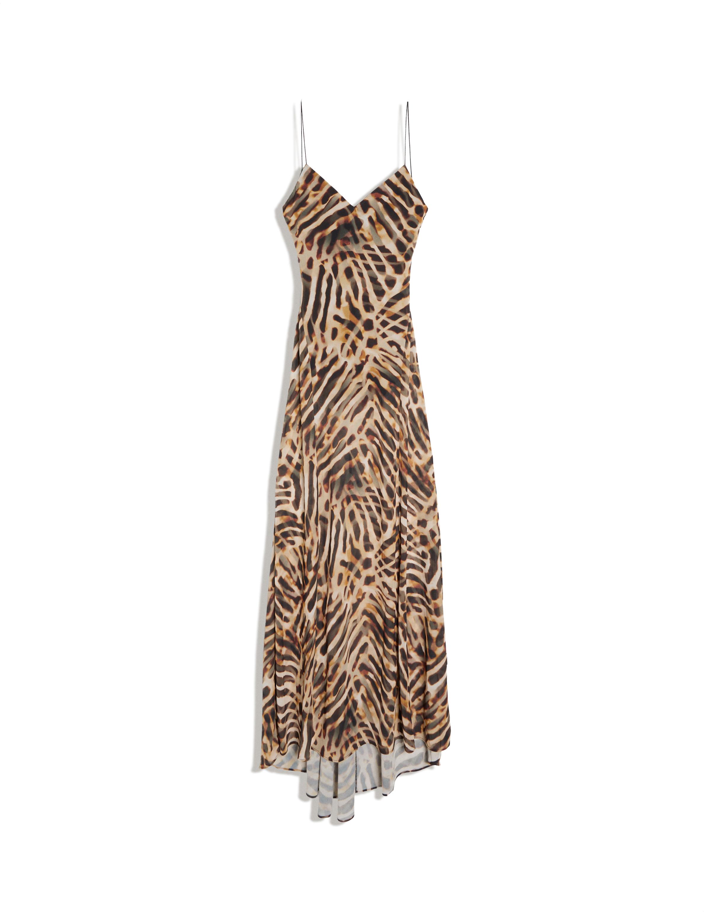 Printed midi dress with straps — Brown