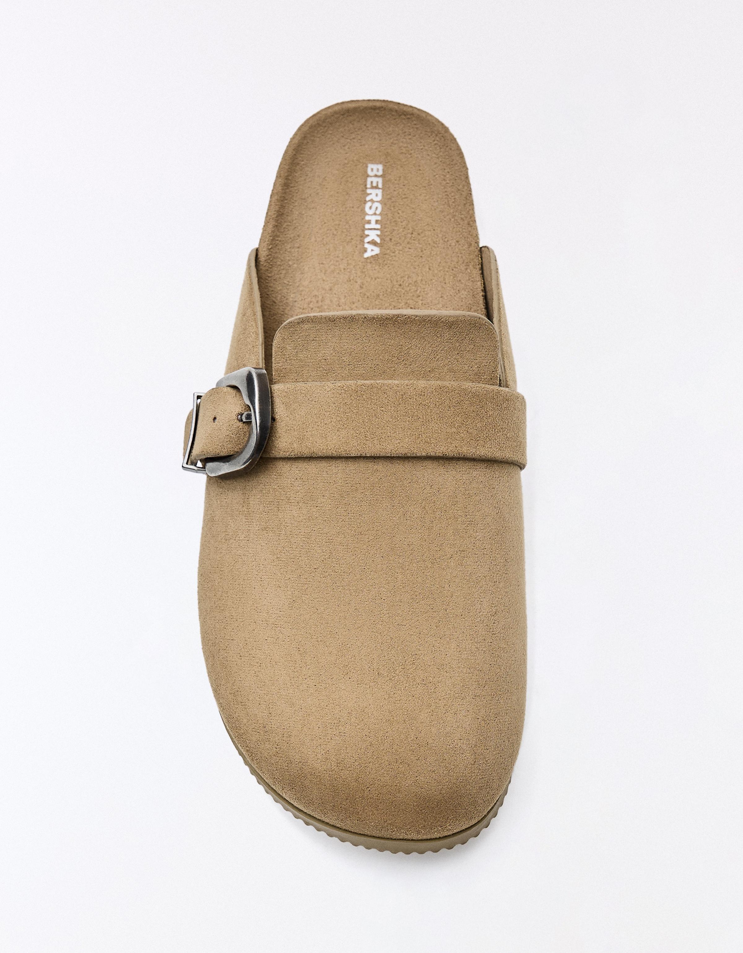 Clogs with buckle detail — TAUPE