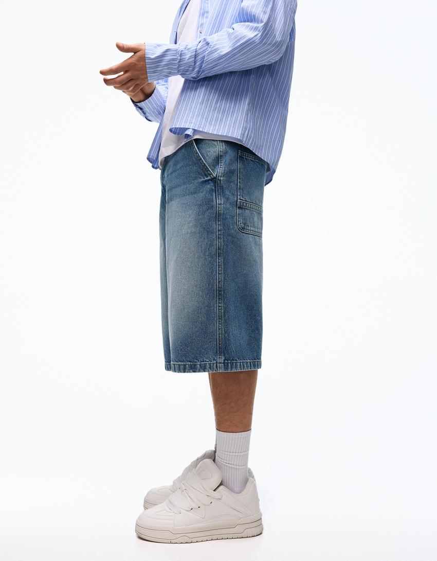 Bermuda denim skater-Azul lavado