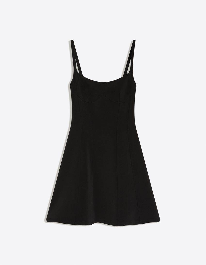 Robe mini corset-Noir