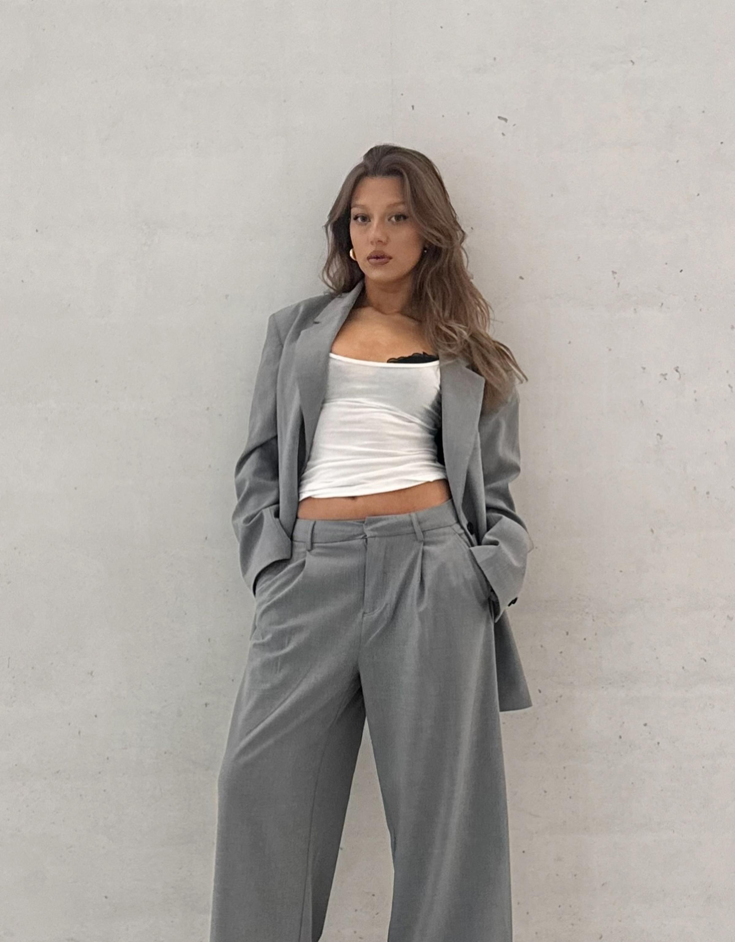 Çift kumaşlı hacimli pantolon - Görsel 100