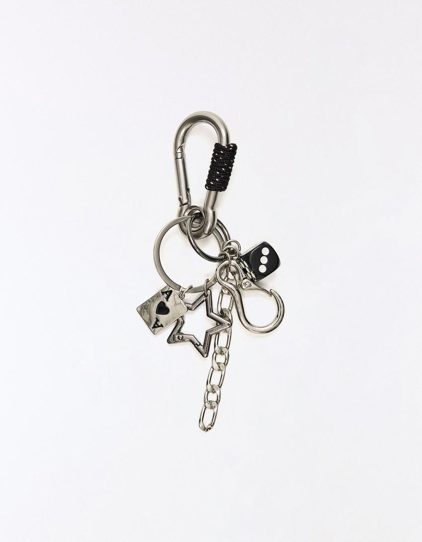Dice keyring-Silver