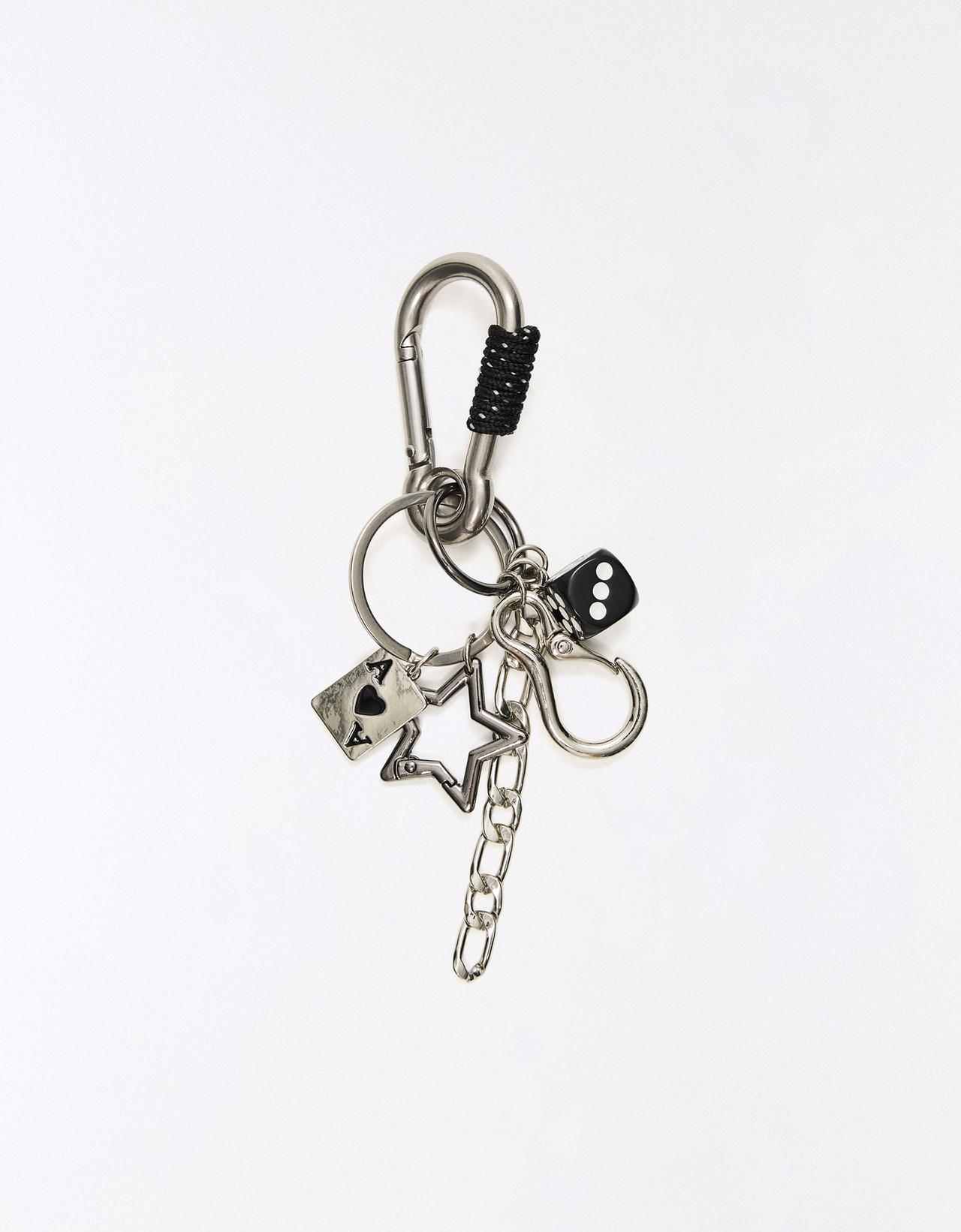 Beaded keyring — Silver