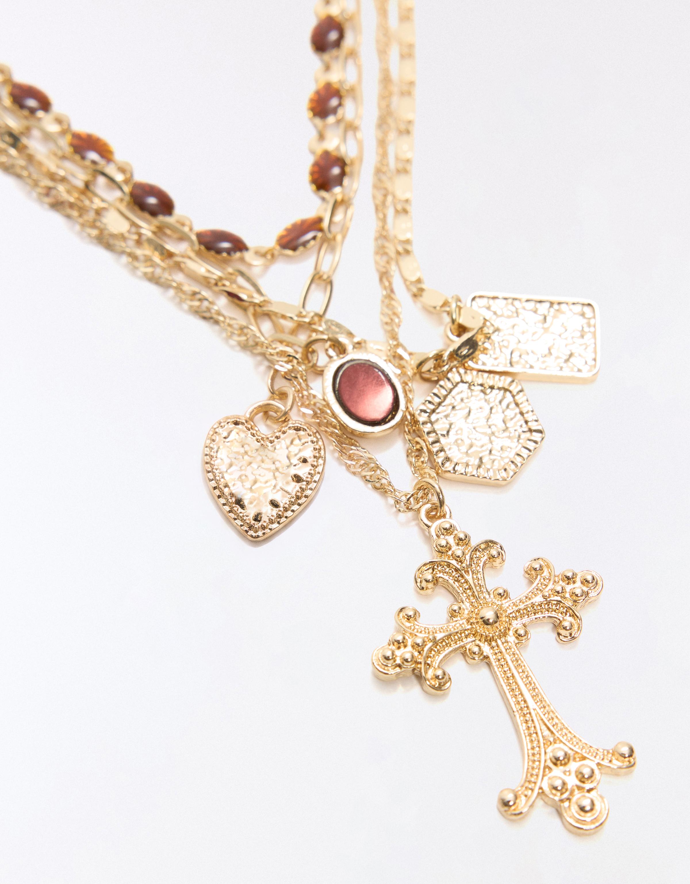 Pack of cross necklaces — Gold