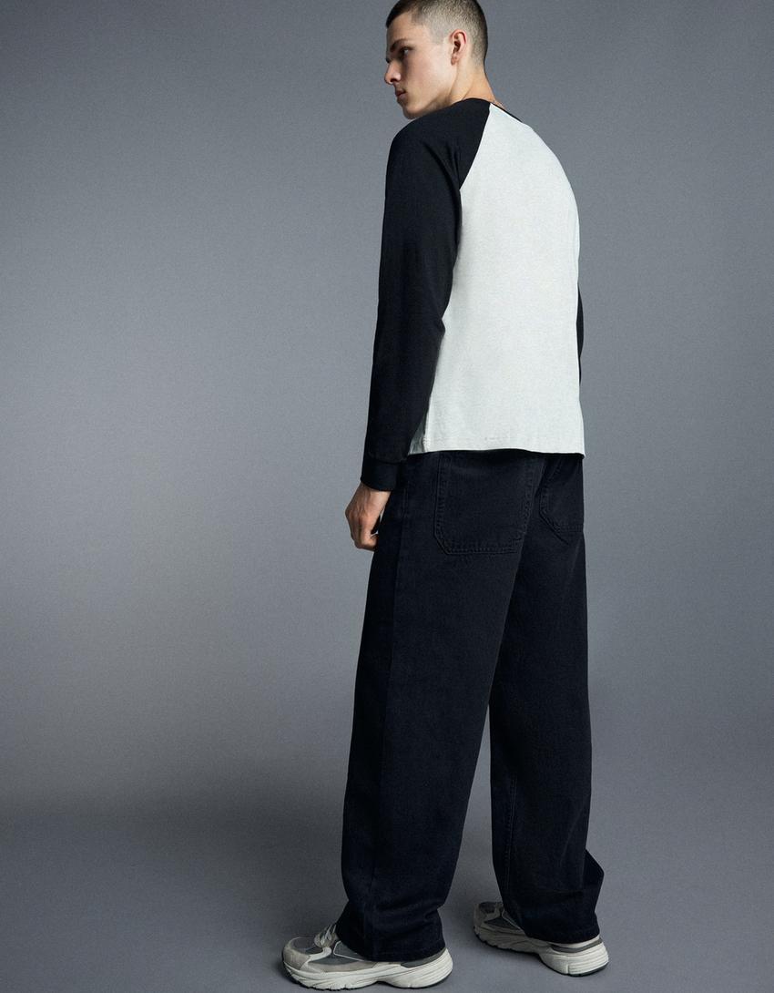 Jeans straight jogger fit-Nero