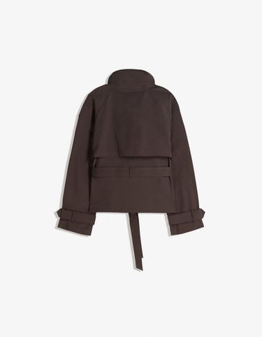 Funnel neck trench jacket — Brown 5