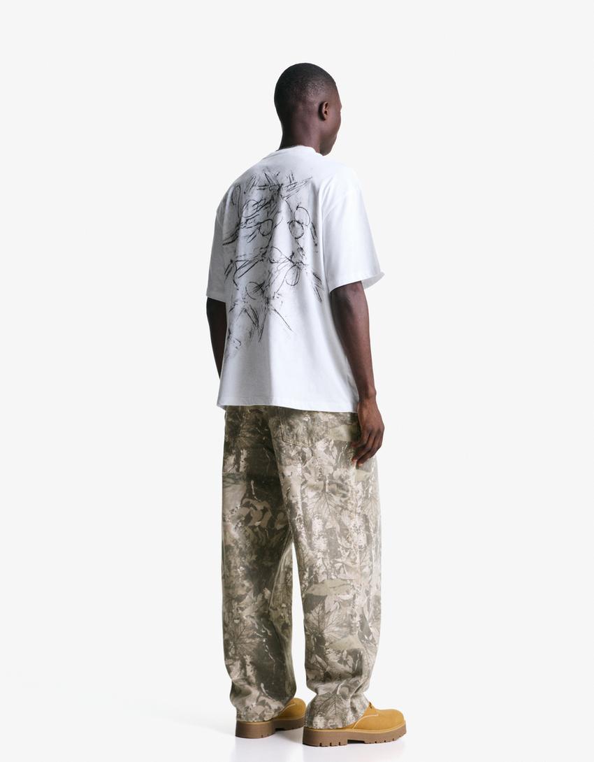Super baggy broek met print-Veelkleurig-1