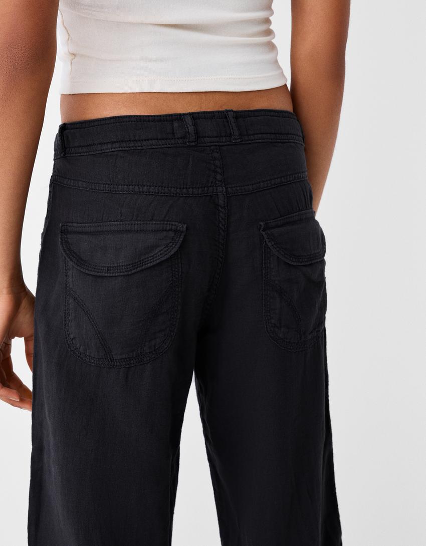 سروال ريفي فضفاض-كحلي-5