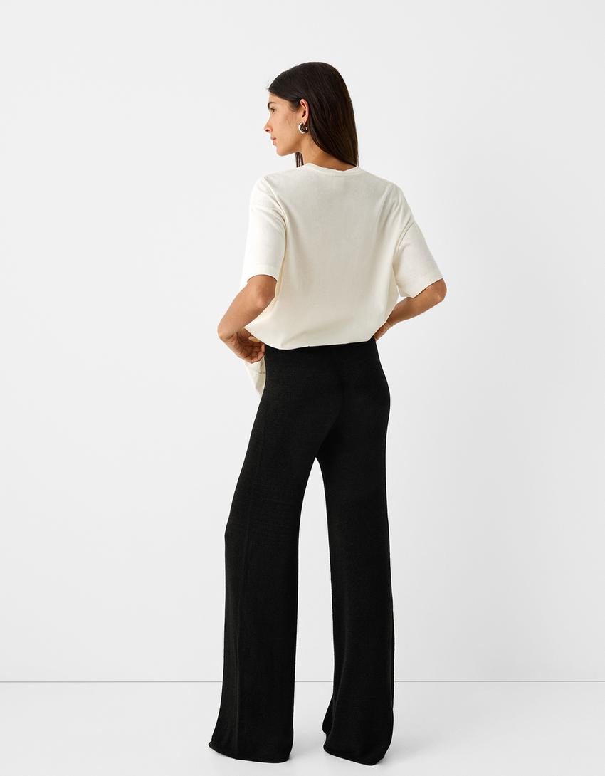 Pantalon flare-Noir-2
