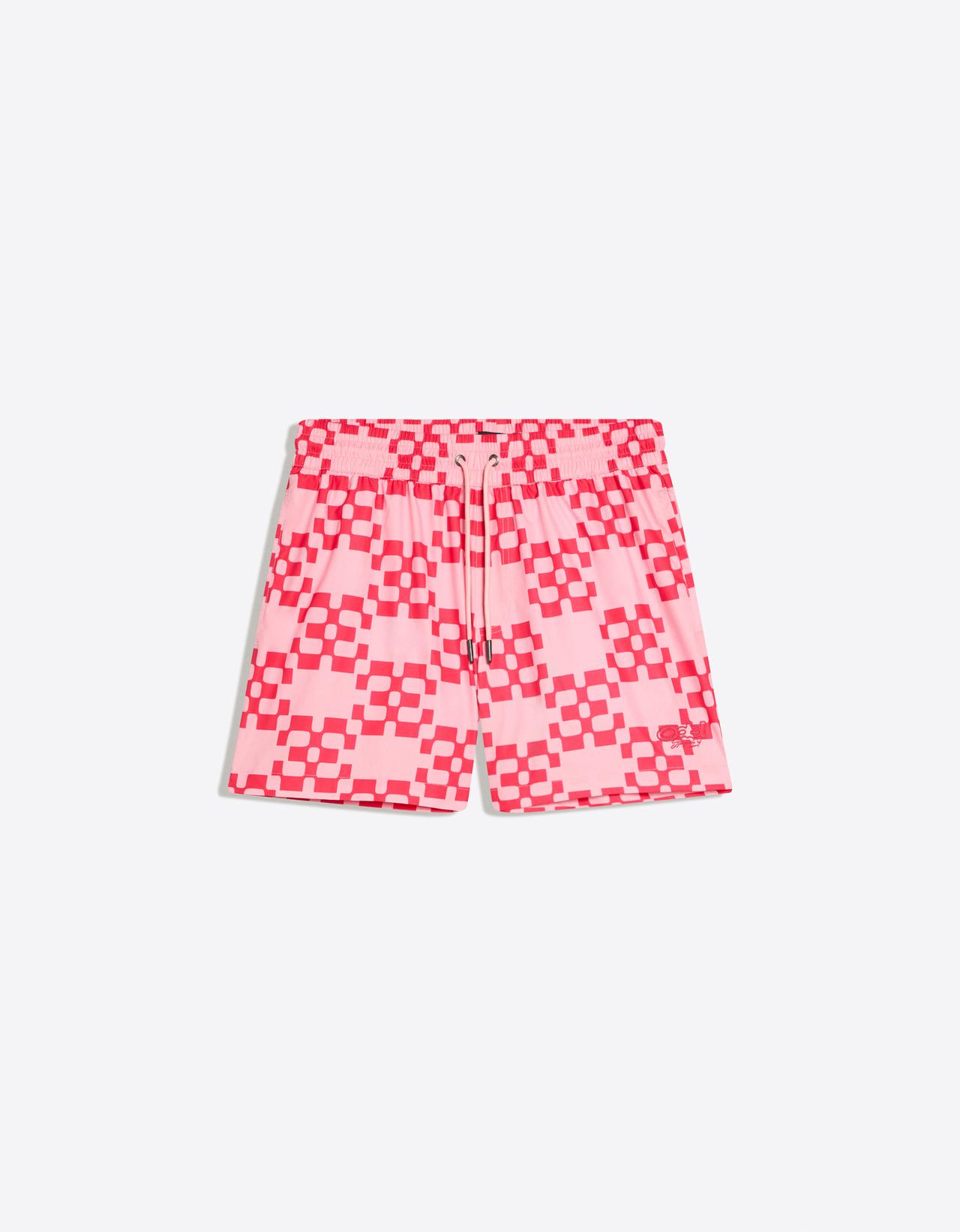 Boxy print swimsuit — Pink