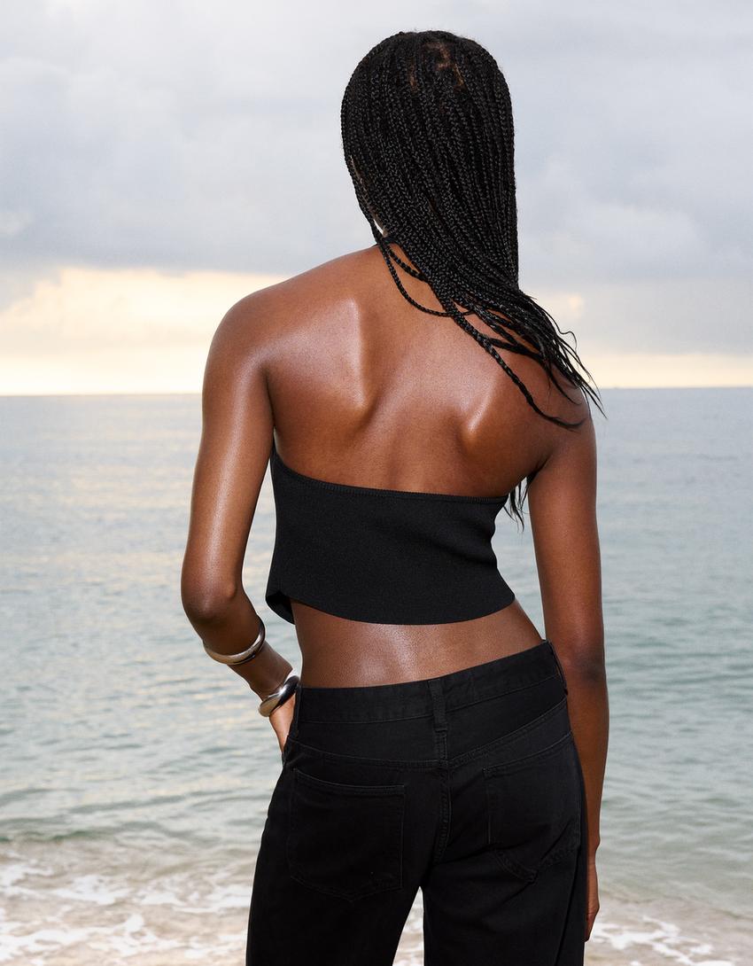 Halter neck waistcoat-Black-2
