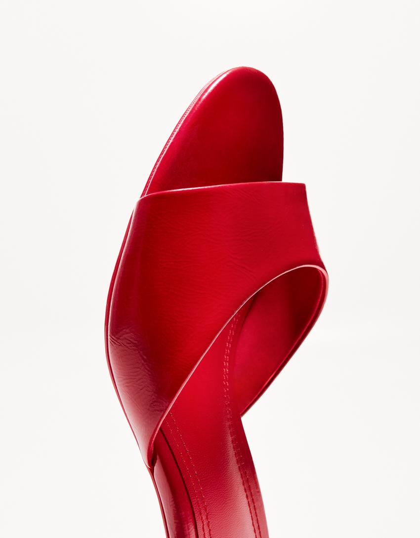 Slingback sandalen met kitten heel-Rood-4