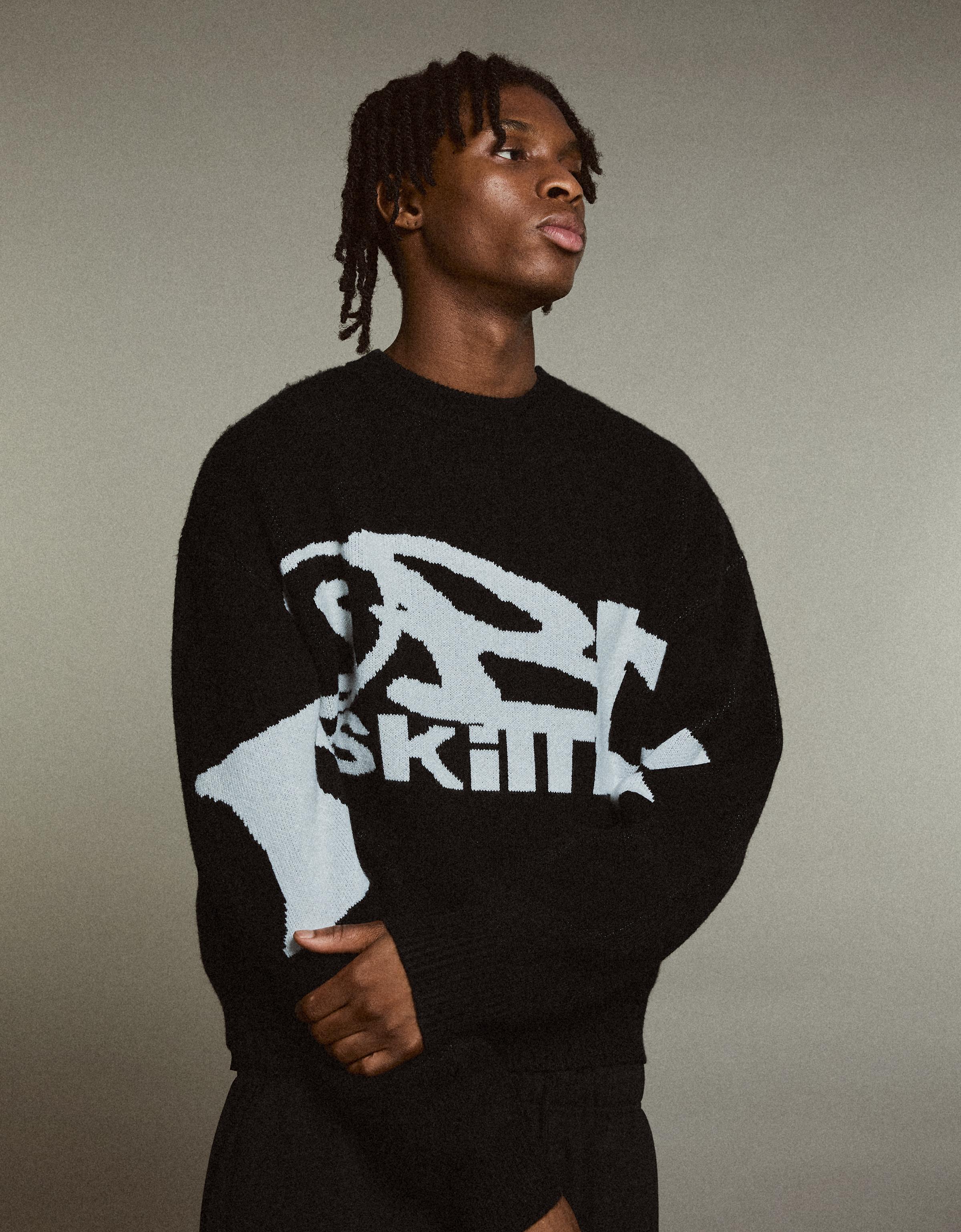 Graphic jacquard jumper — Black