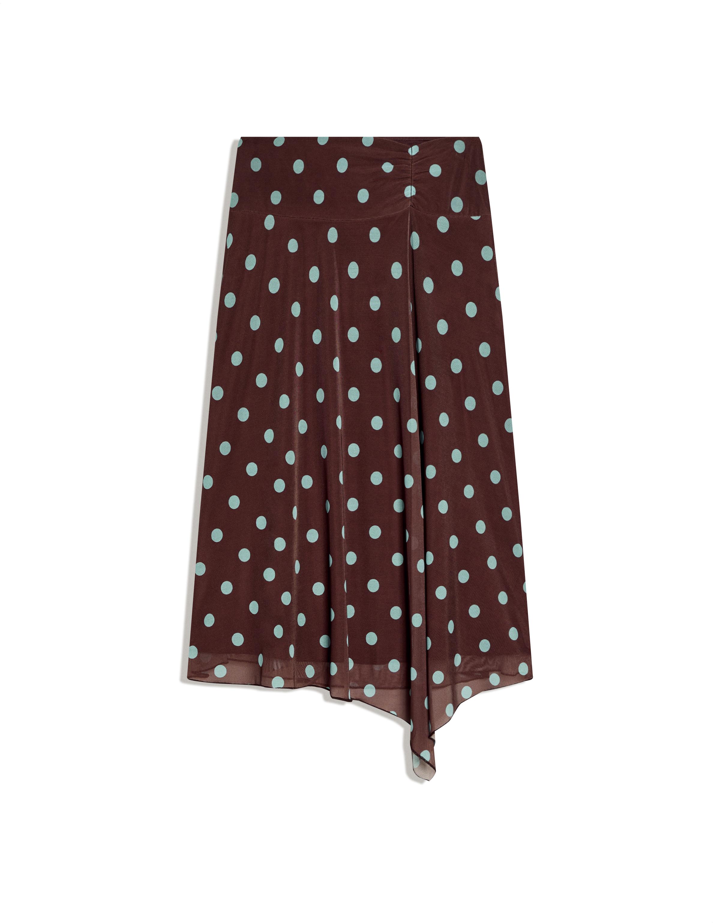 Asimetrik puantiye midi etek