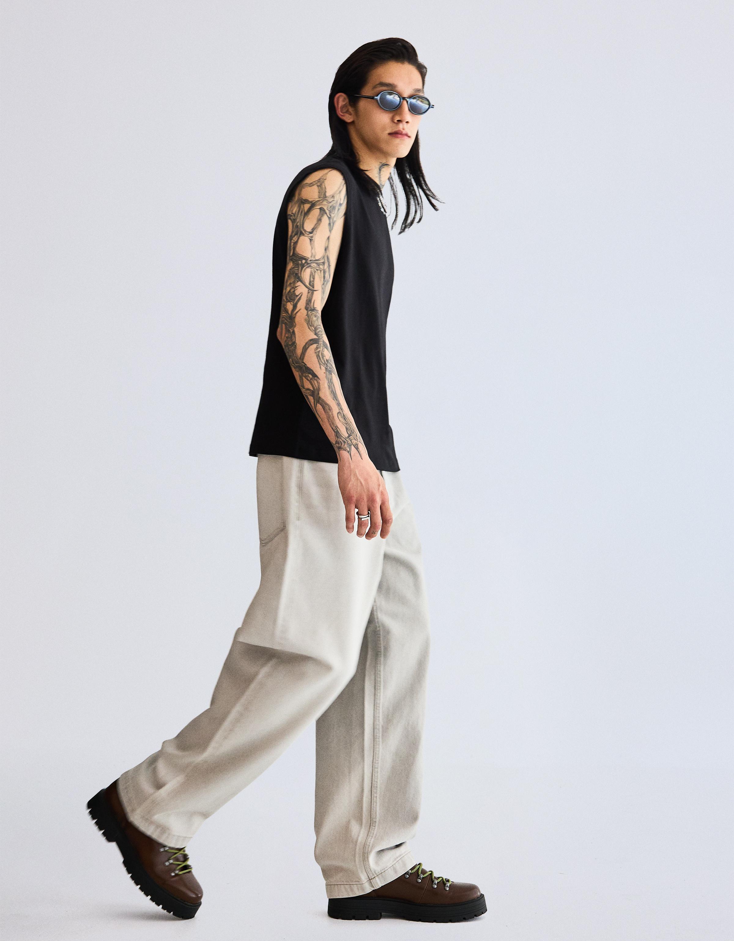 Thumbnail - Bershka Super Baggy Jeans Herren 40 Grau