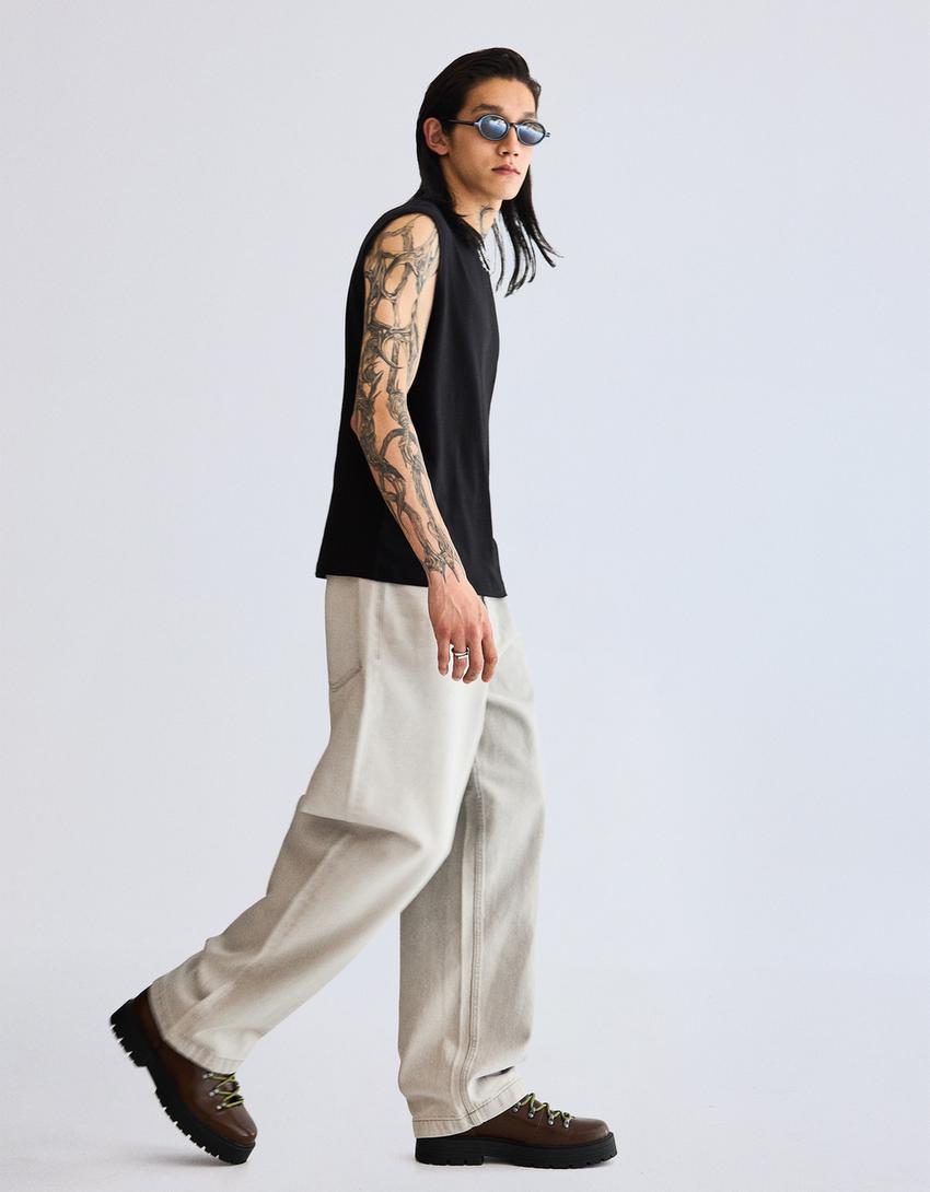 Super Baggy Jeans-Grau-0