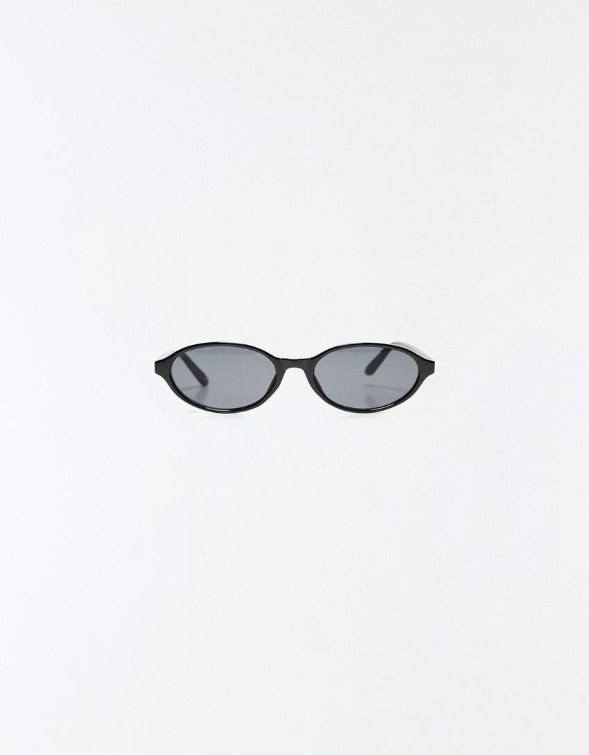 Ovale Sonnenbrille-Schwarz