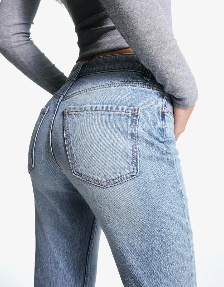 Jeans mom hi-rise confort-Azul lavado-2