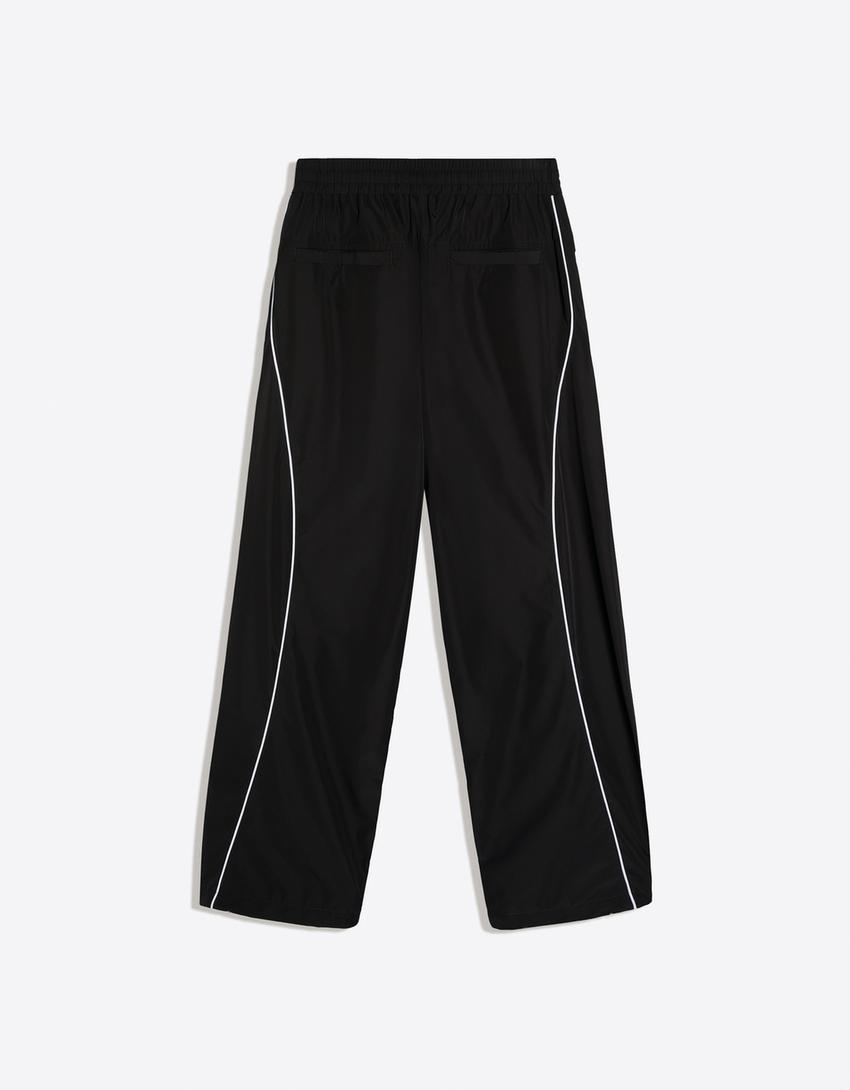 Technical baggy trousers-Black
