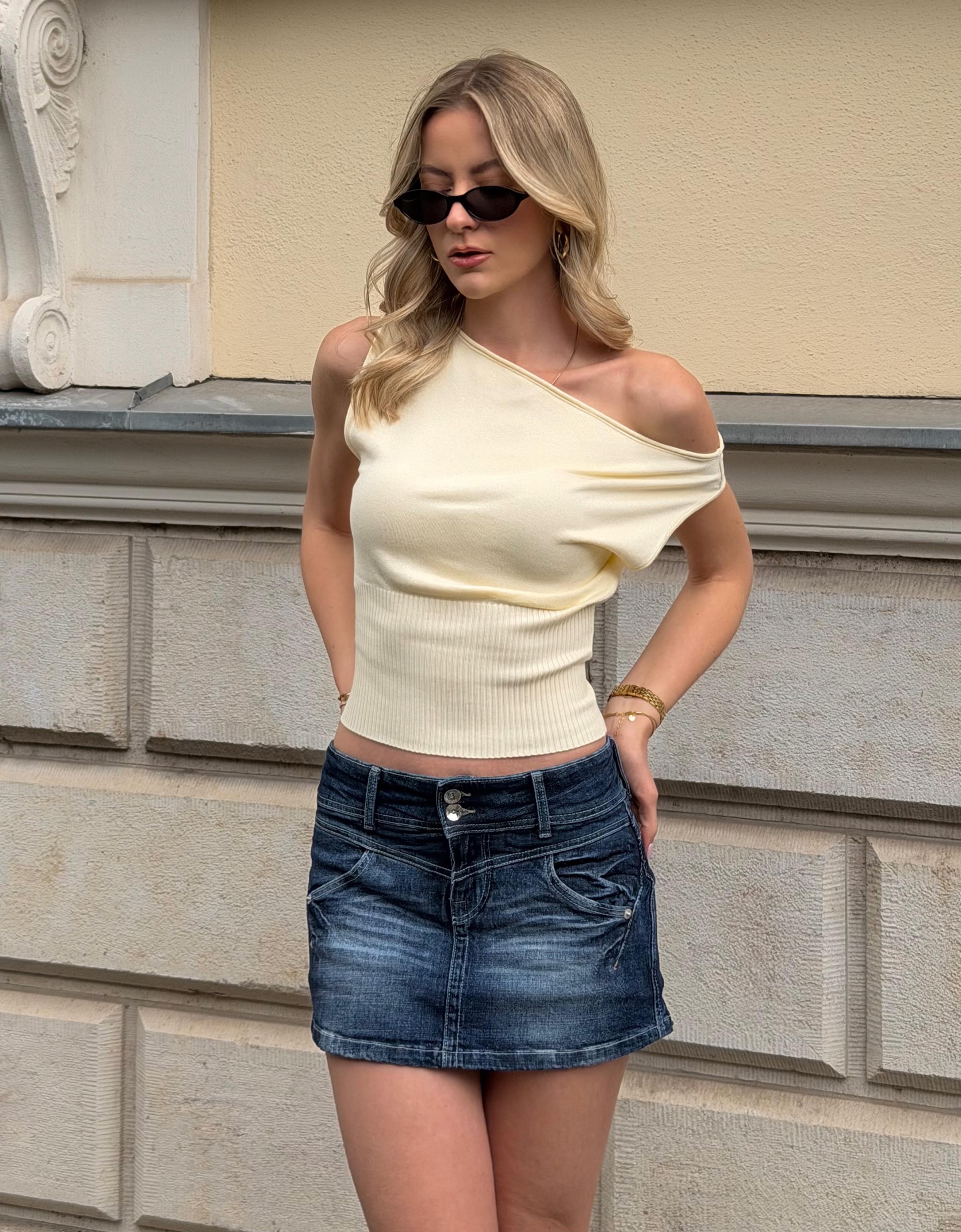 Denim skort — Blue