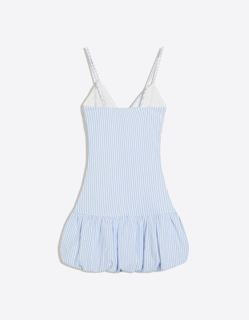 Balloon mini dress-Blue