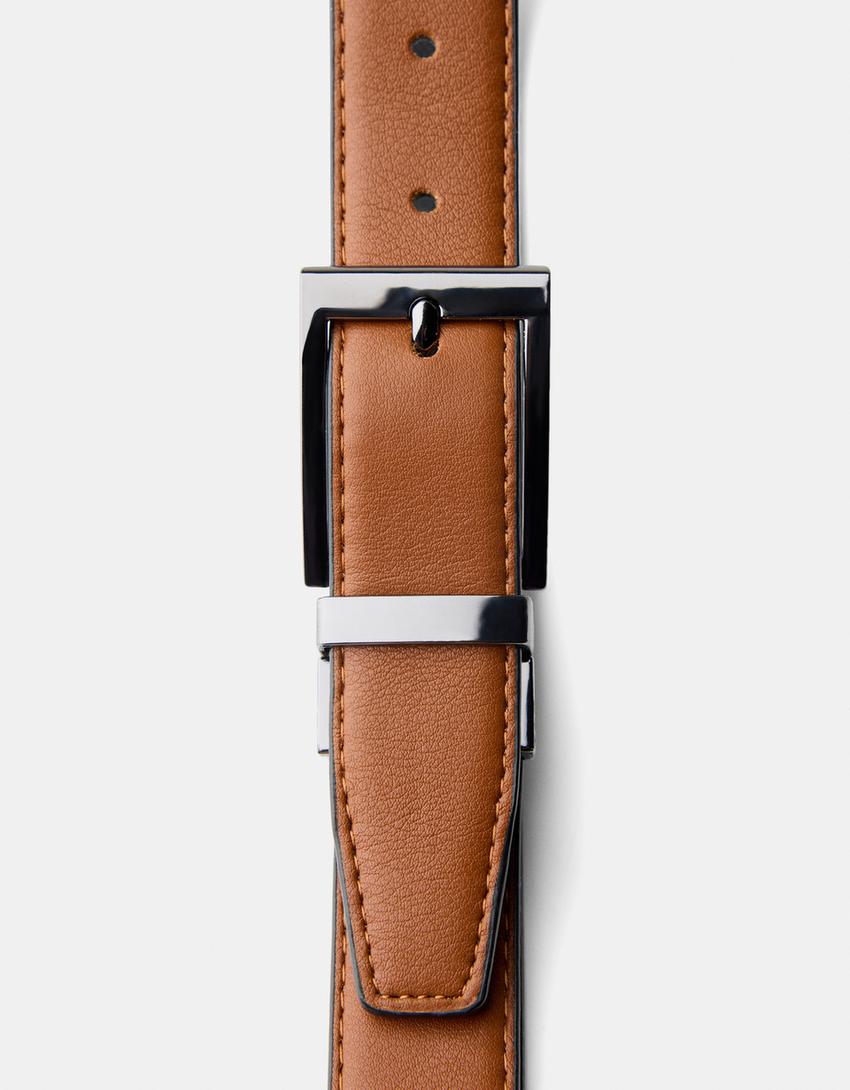 Ceinture fine réversible-Noir