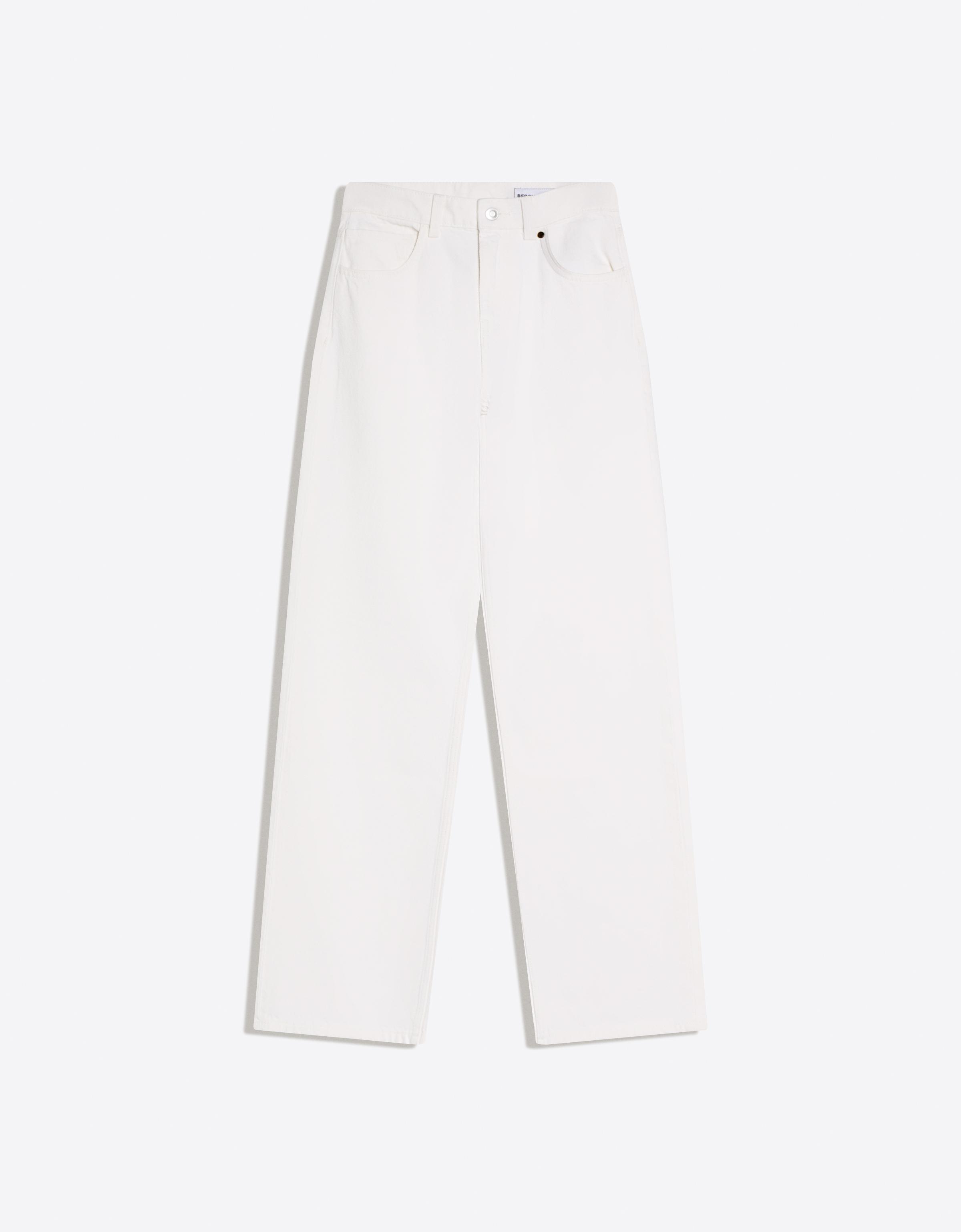 High-waist wide-leg straight jeans