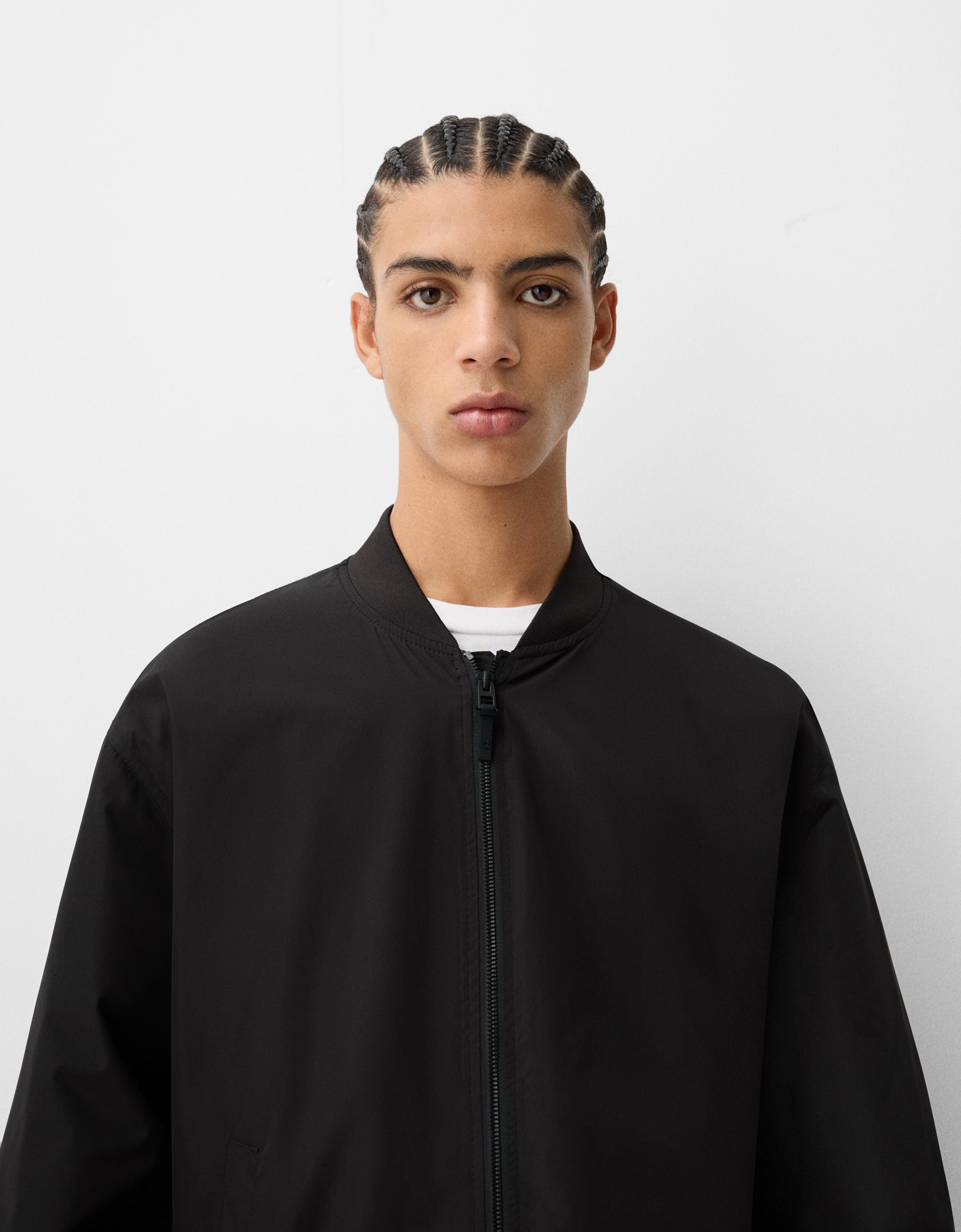 Hafif teknik kumaşlı bomber ceket - Görsel 3