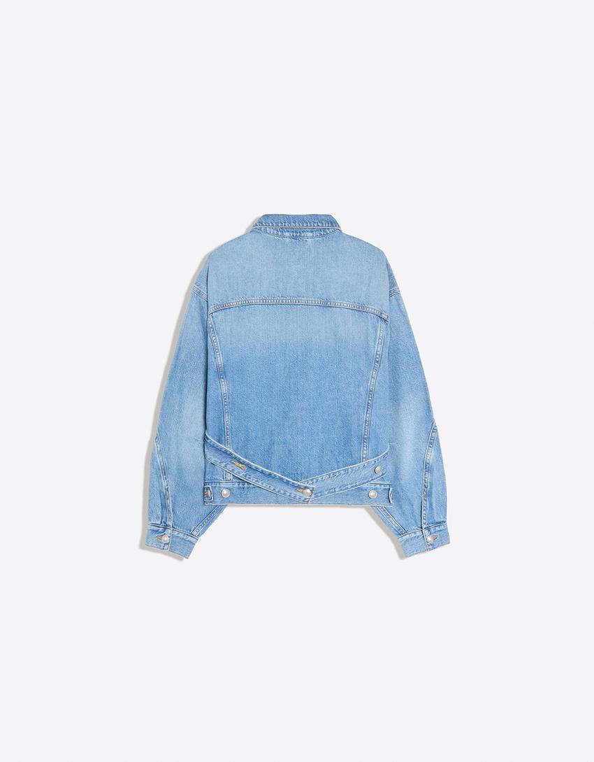Giacca di jeans oversize-Azzurro Lavato