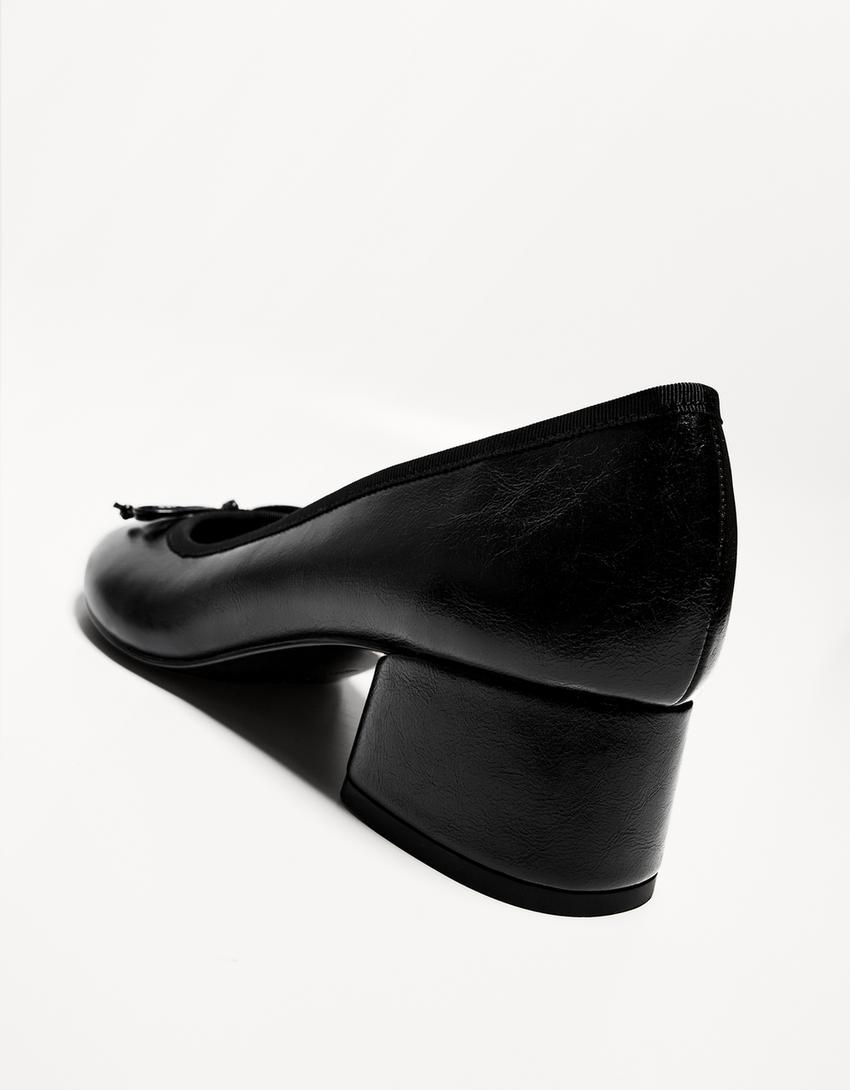 Ballerines à talon-Noir-2