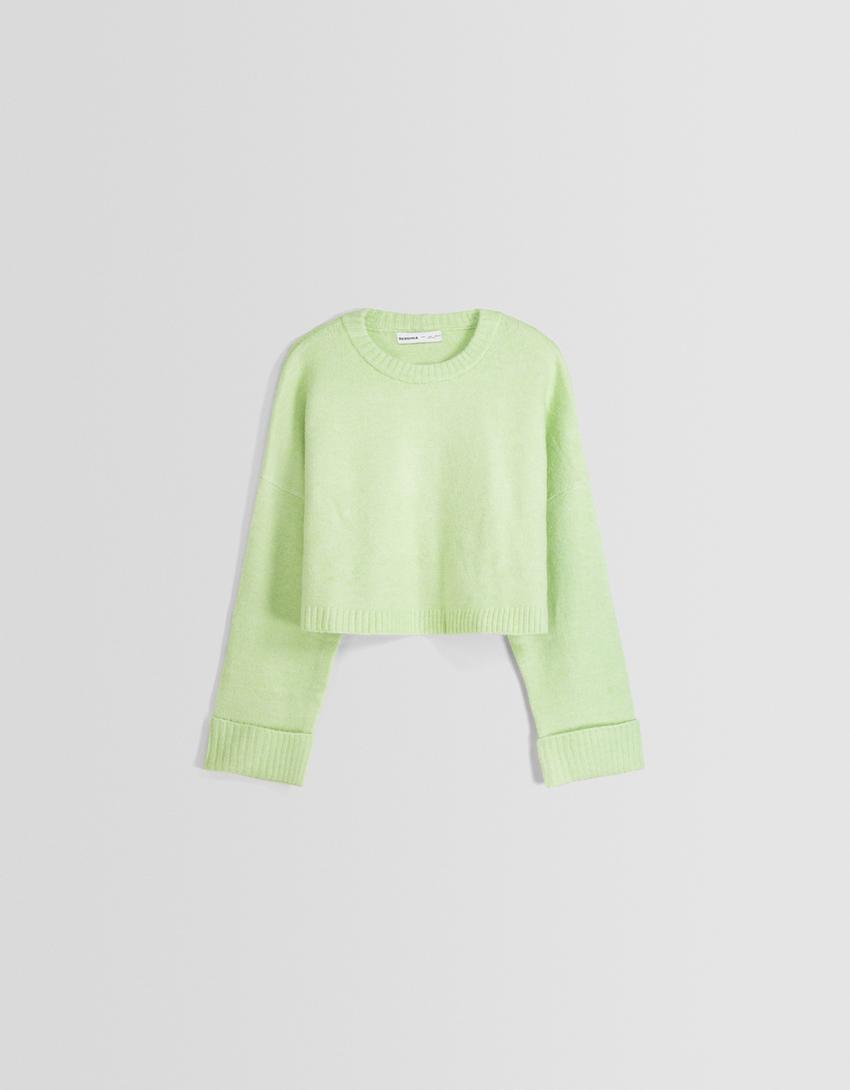 Pull court col rond-Vert-4