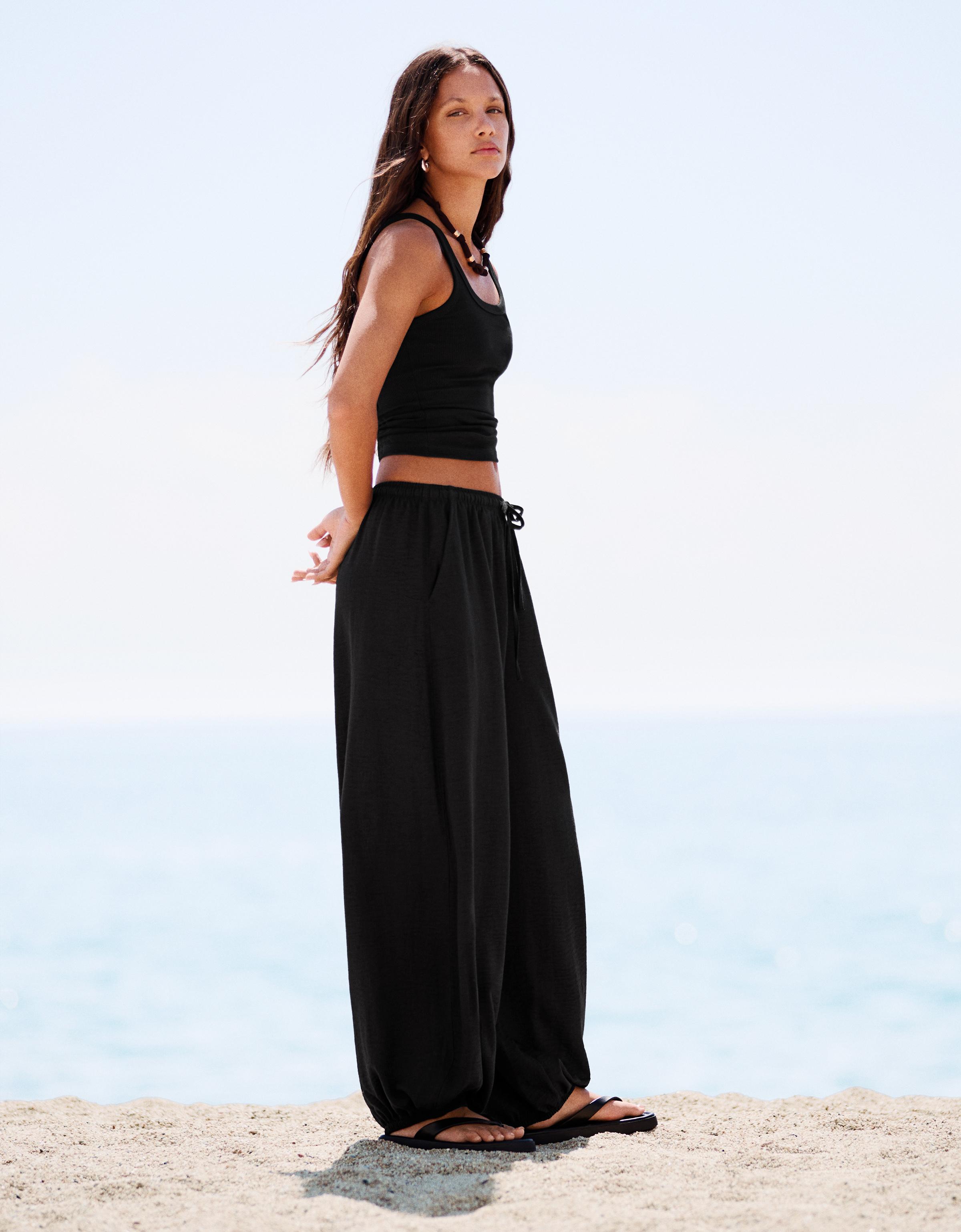 Rustic sarouel trousers — Black
