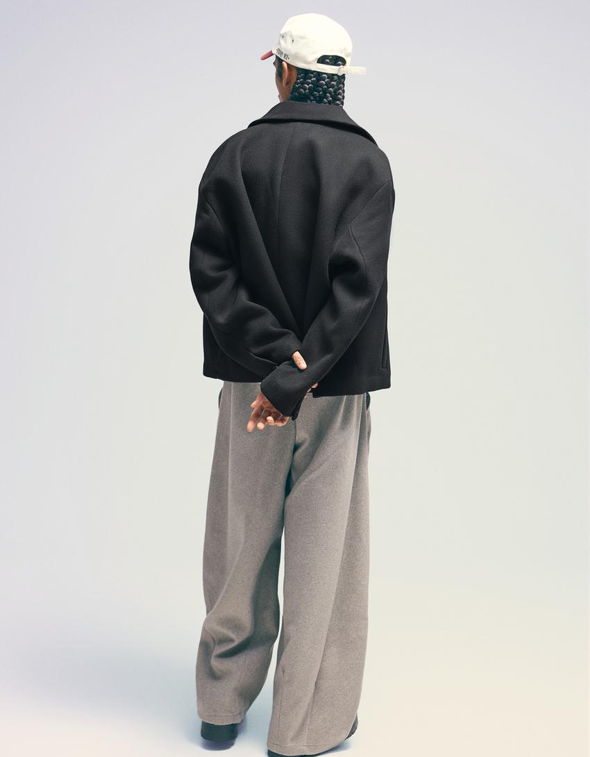 Casaco de tecido-Preto