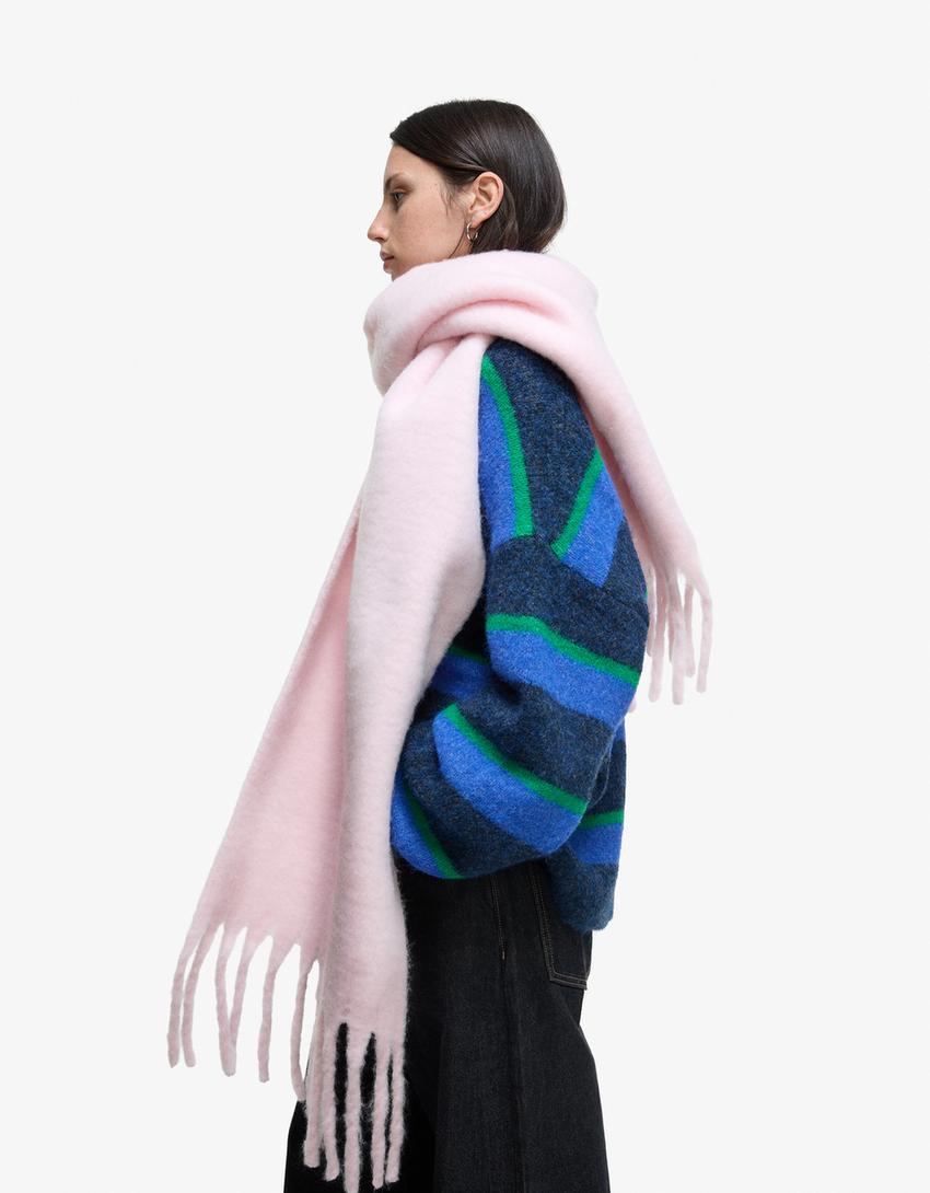 Solid-coloured scarf-Pink