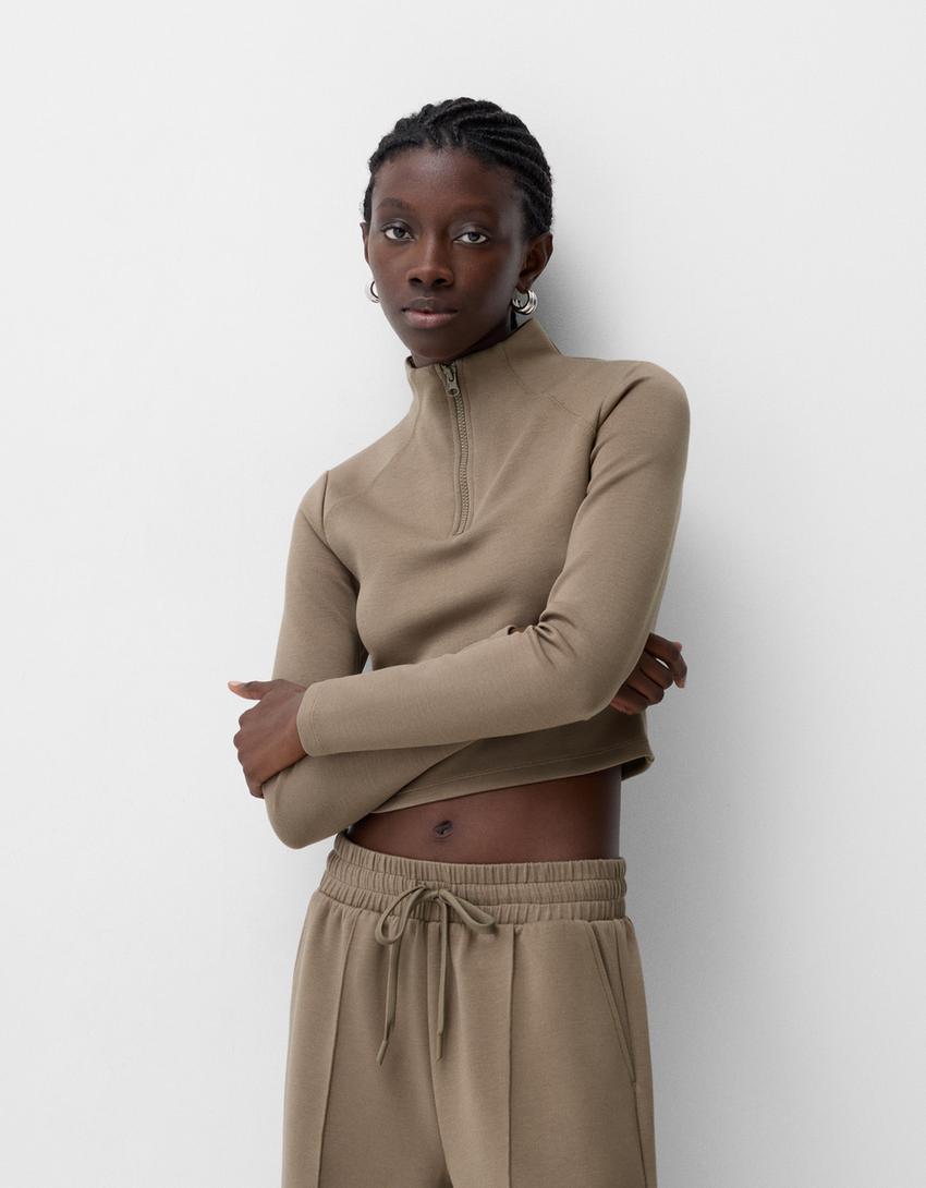 Pull fermeture Éclair soft touch-Taupe-0