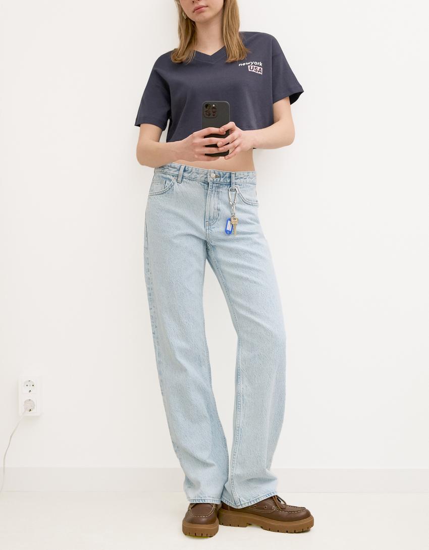 Jean straight-Bleu clair-2