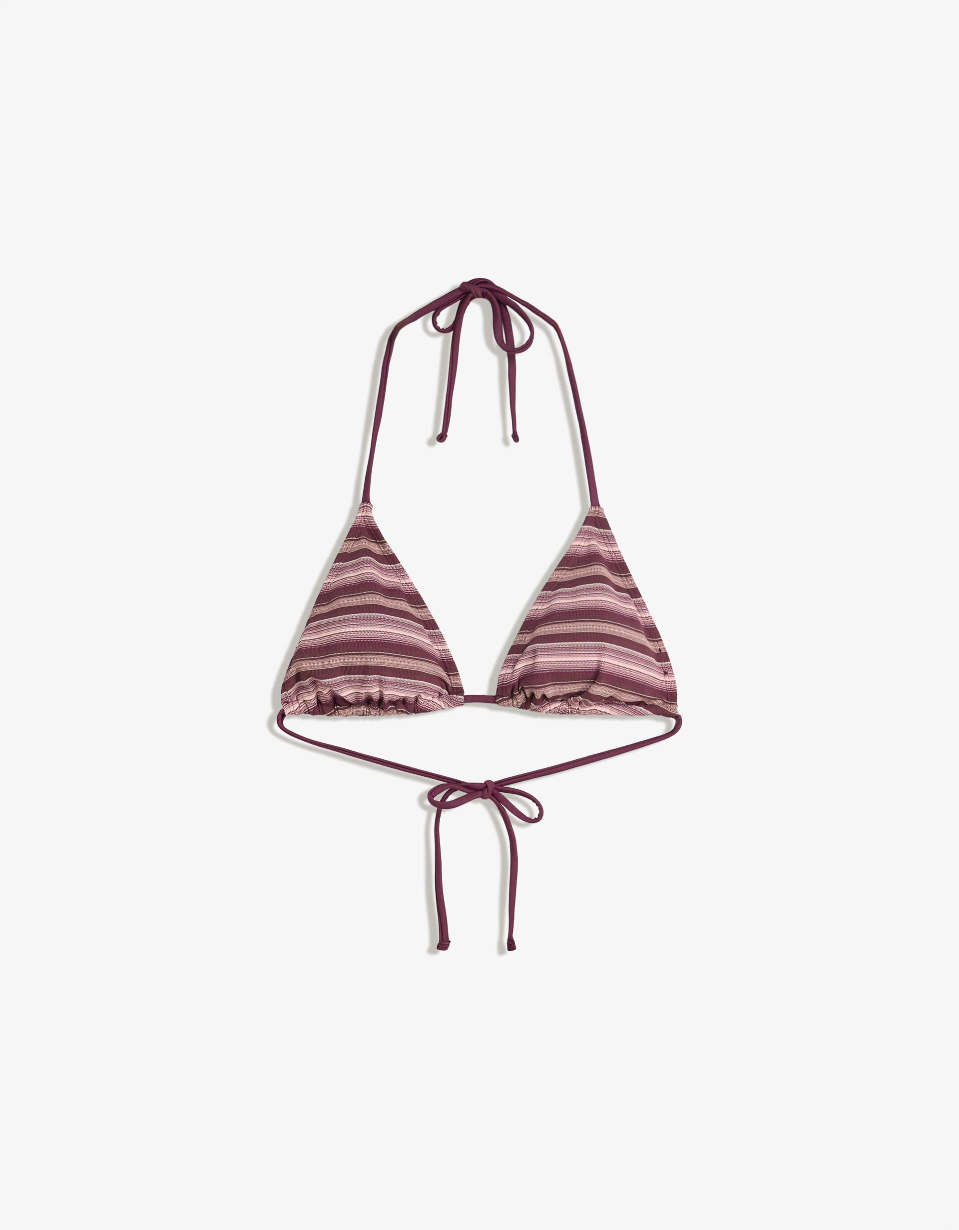 Top bikini triangolo a righe